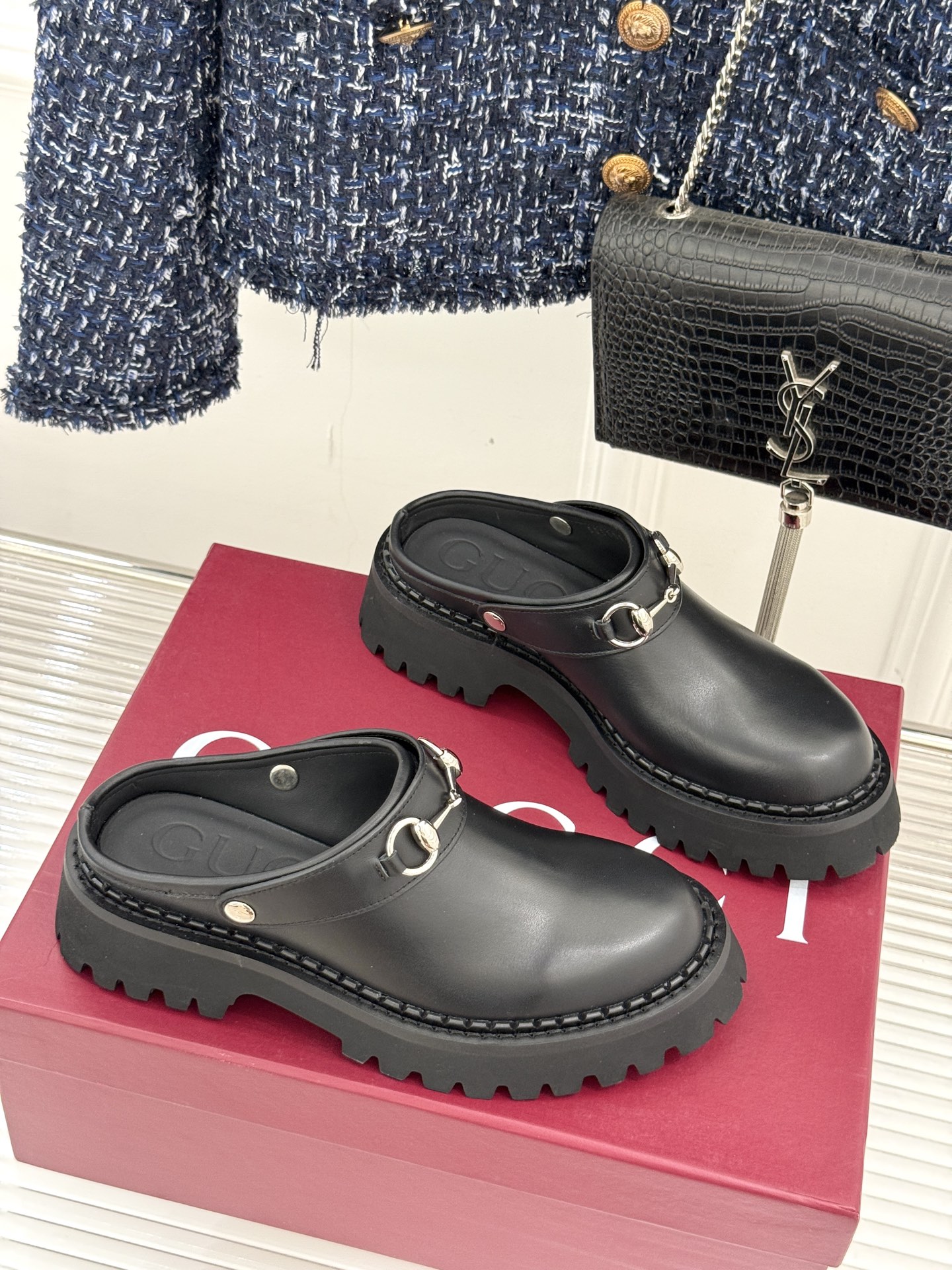 Gucci/古驰25WF新品马衔扣厚底乐福勃肯鞋半拖把Gucci经典穿在脚上 时髦感拉满寻觅一双能兼具舒