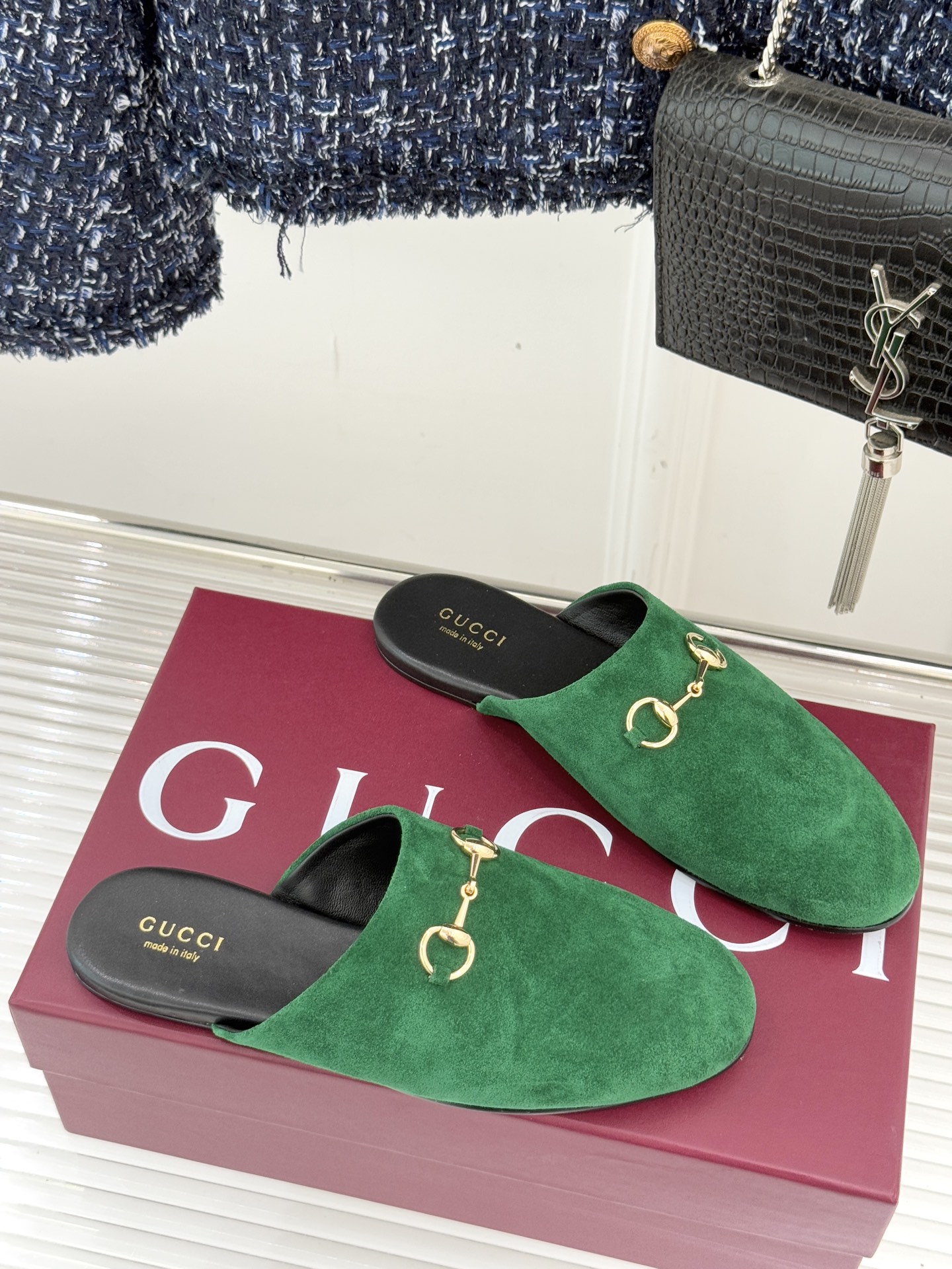 Gucci/古驰25WF新品老花马衔扣半拖 一脚蹬的自在 被G家马衔扣半拖轻松拿捏。标志性马衔扣搭配老花