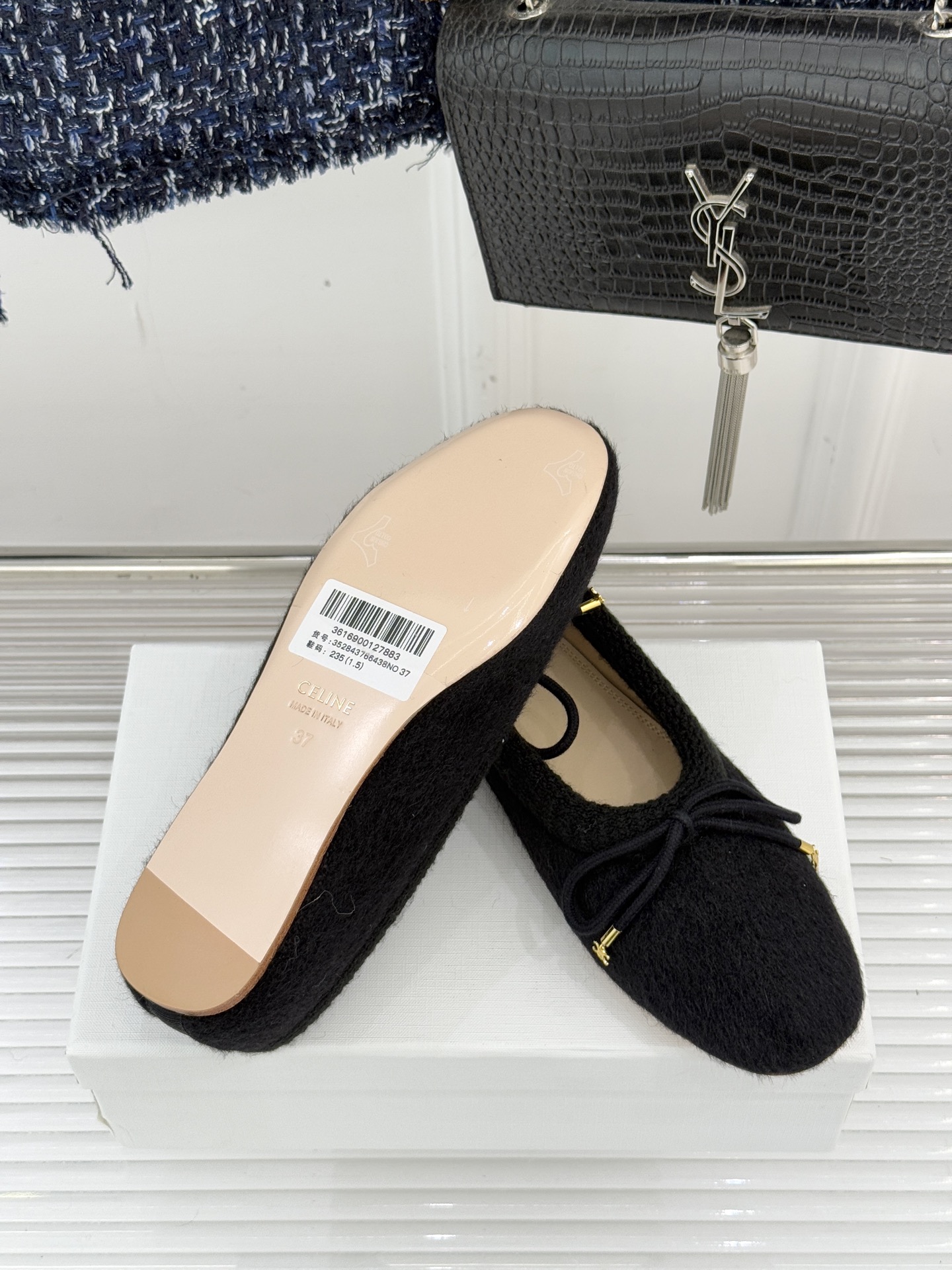 Celine /塞琳25WF新品蝴蝶结针织毛毛平底芭蕾舞鞋当芭蕾美学的灵动邂逅布尔乔亚风的慵懒精致这双芭