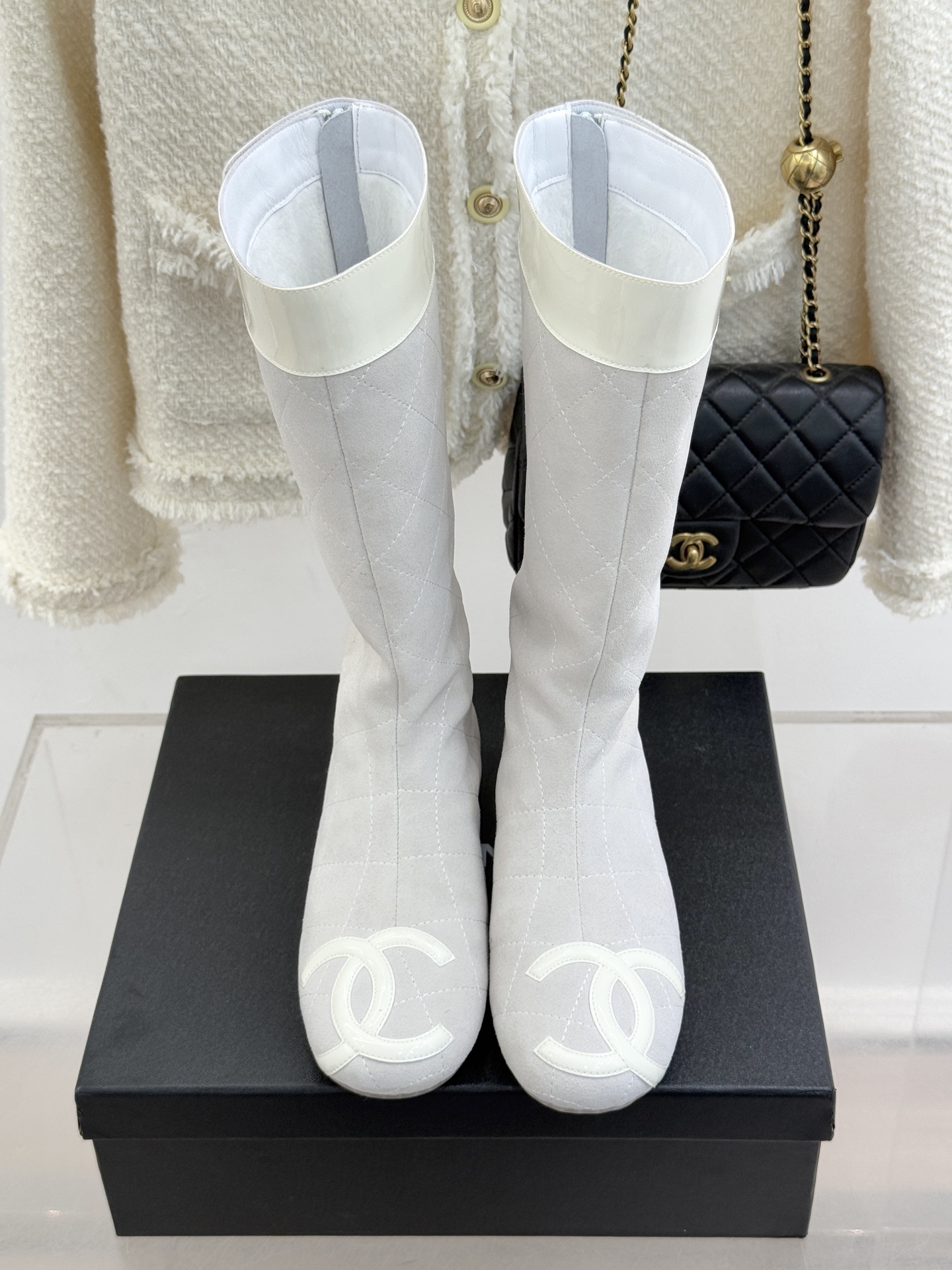 CHANE*｜小香经典大双C菱格中古中筒靴这双丽珍鞋 简直是时尚长河里的璀璨明珠它的设计极具辨识度 大双