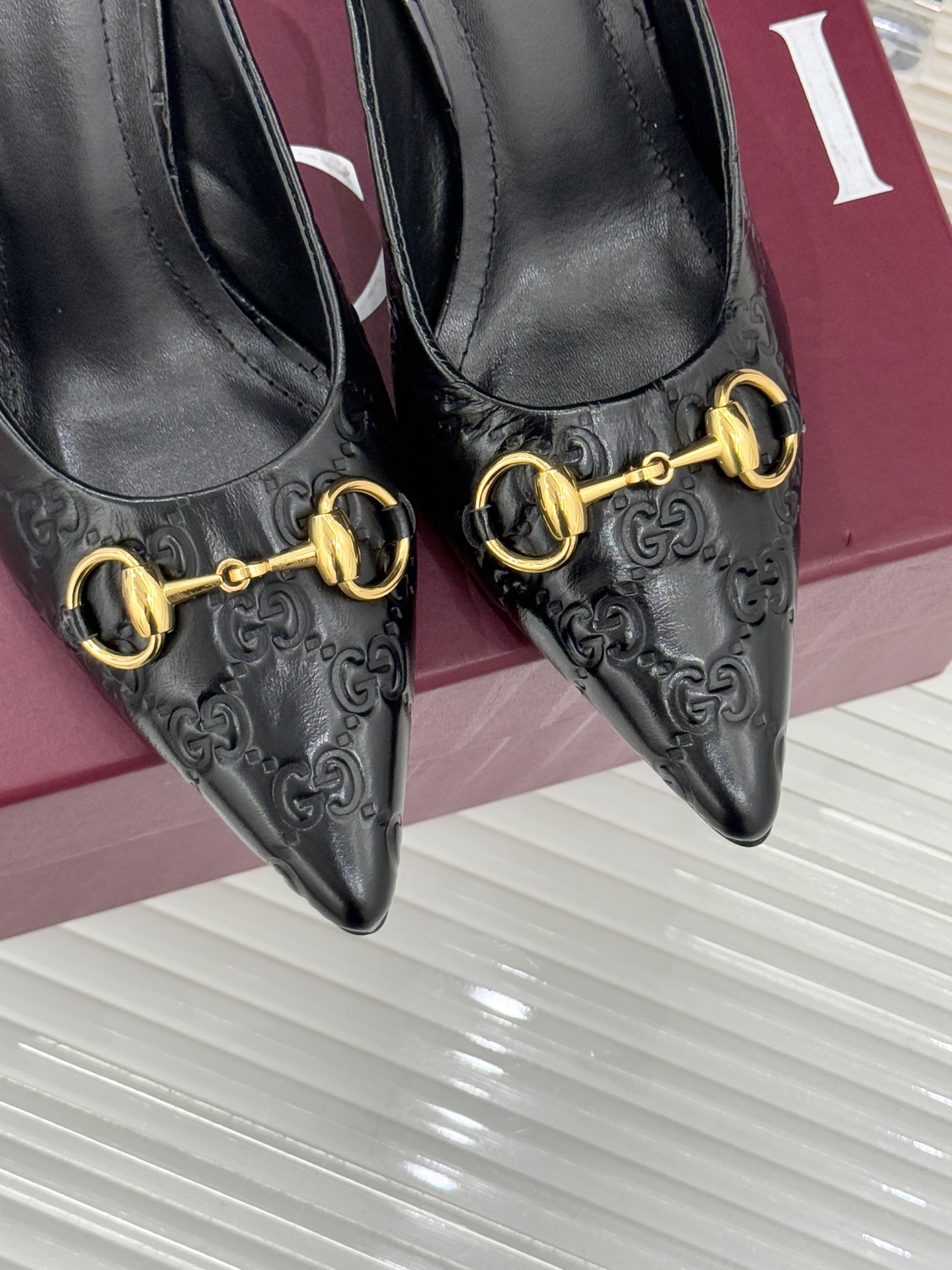 Gucci Horsebit Pointed-Toe Heeled Slingback Sandals in Suede & Leather 8 i1762097818949 5429 0 6