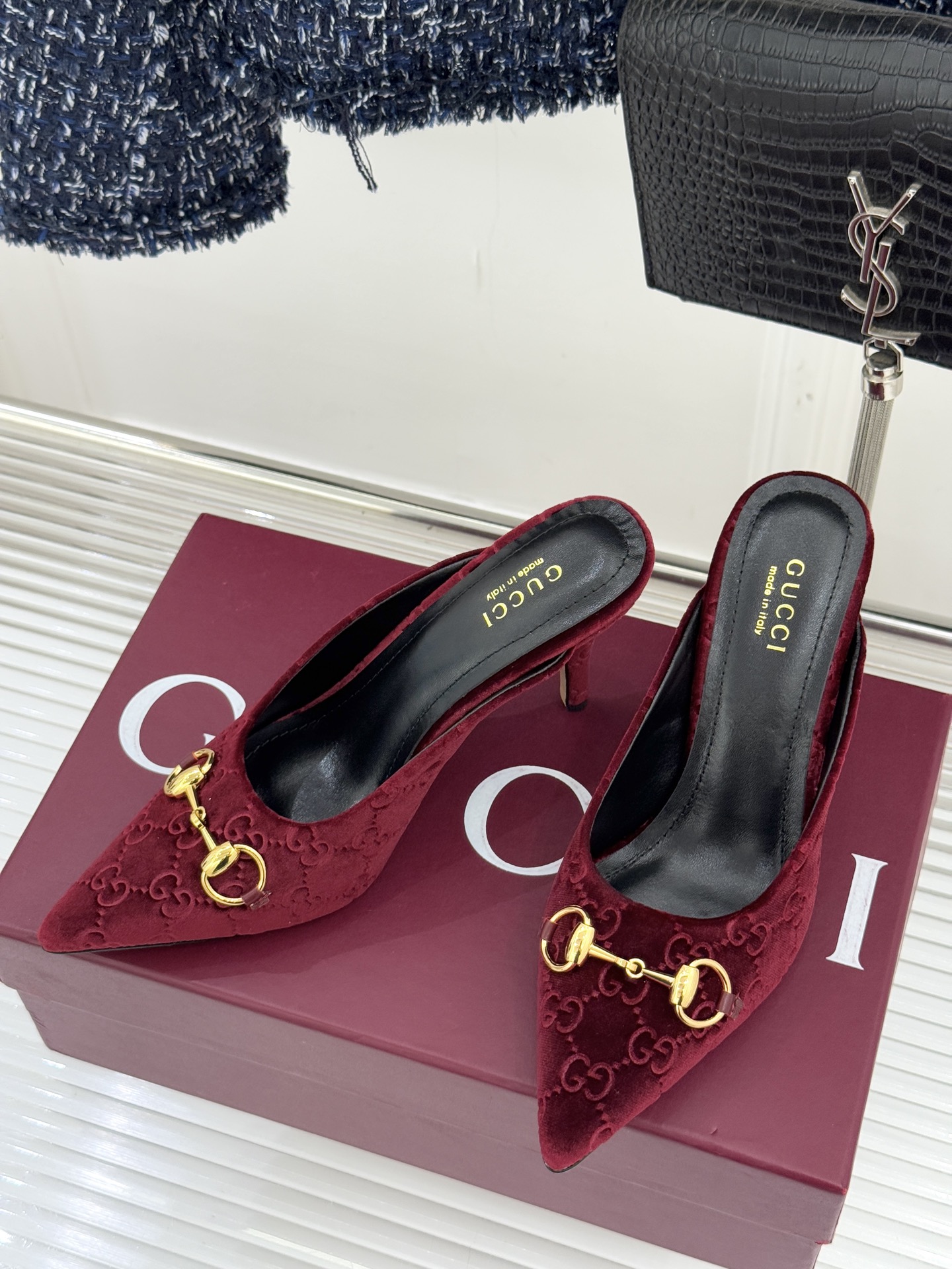 Gucci Women's Horsebit Pointed-Toe Slingback Heels Sandals, Leather 3 i1762097840880 7583 0 1