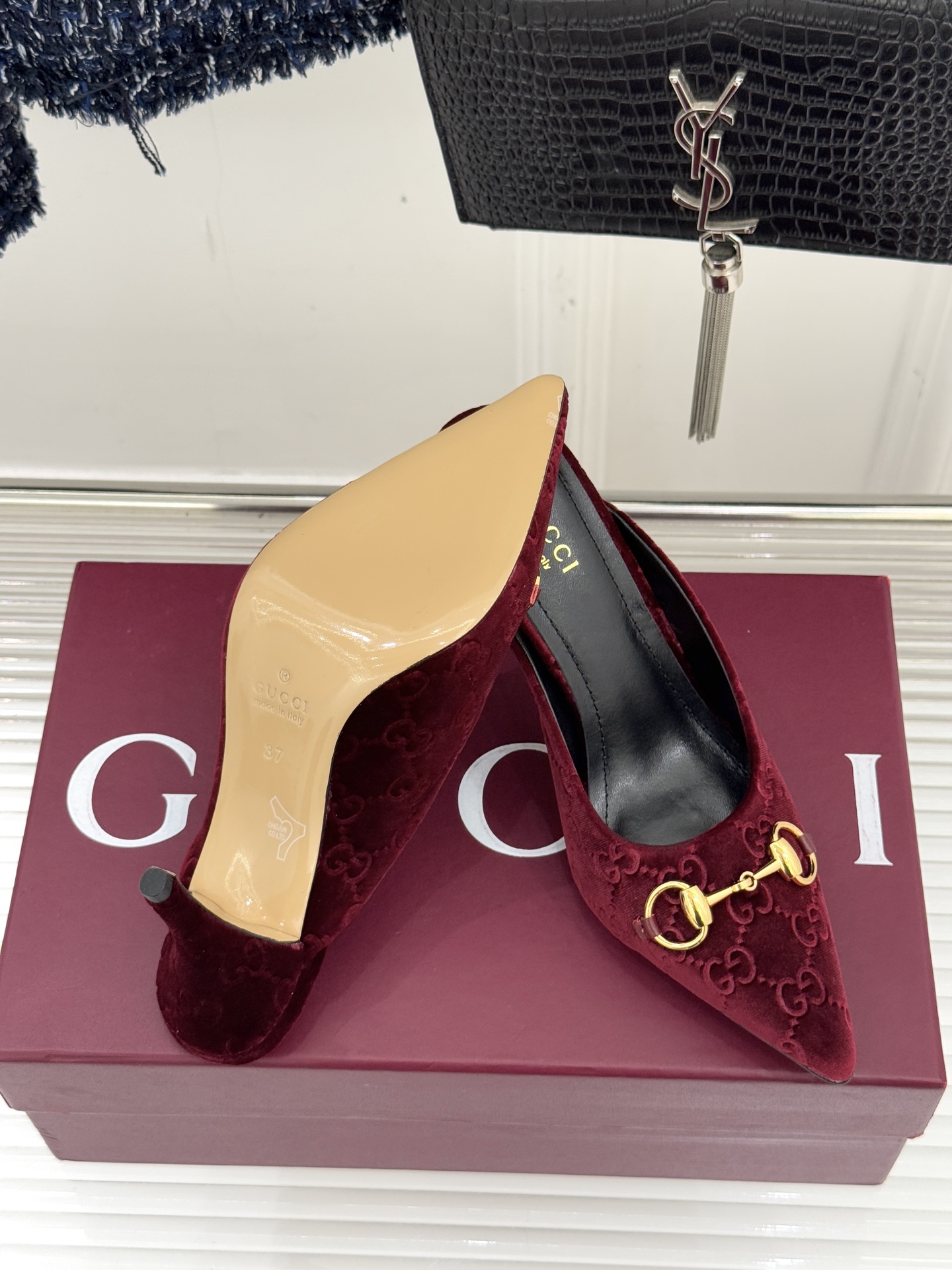 Gucci Women's Horsebit Pointed-Toe Slingback Heels Sandals, Leather 10 i1762097842307 9479 0 8
