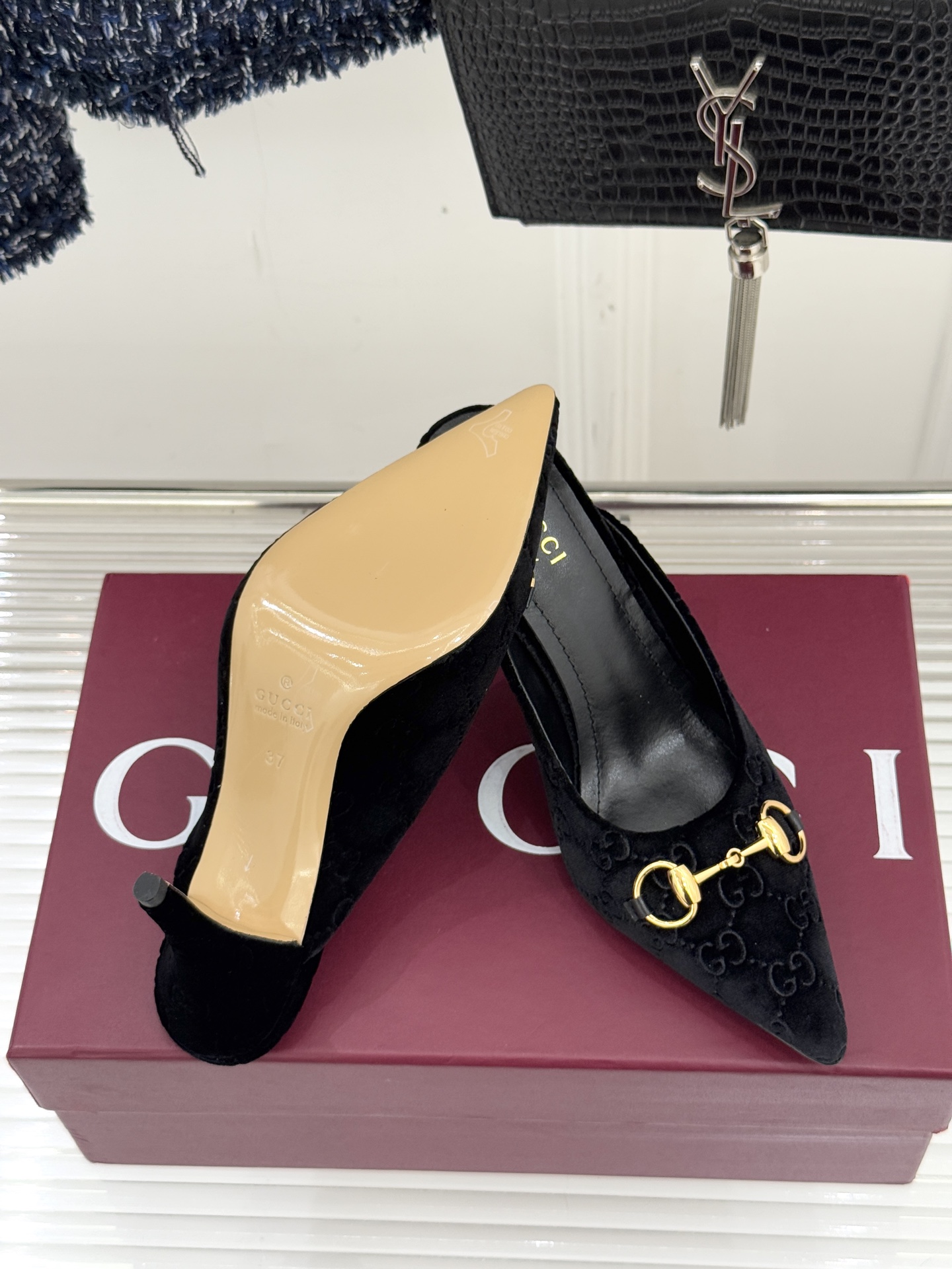 Gucci Horsebit Pointed-Toe Heeled Sandals: Luxurious Suede & Leather, Size 35-39 10 i1762097895356 8563 0 8