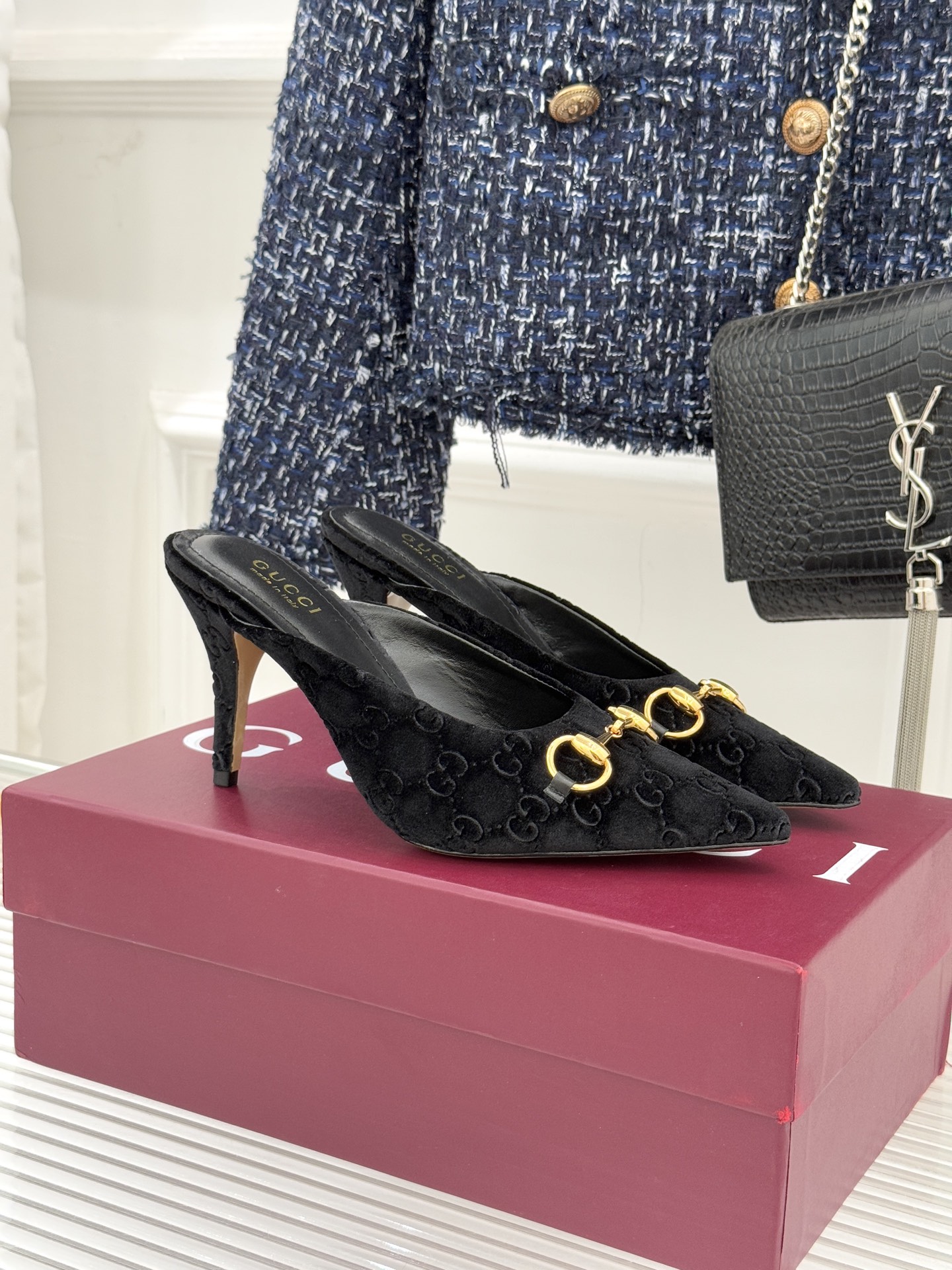 Gucci Horsebit Pointed-Toe Heeled Sandals: Luxurious Suede & Leather, Size 35-39