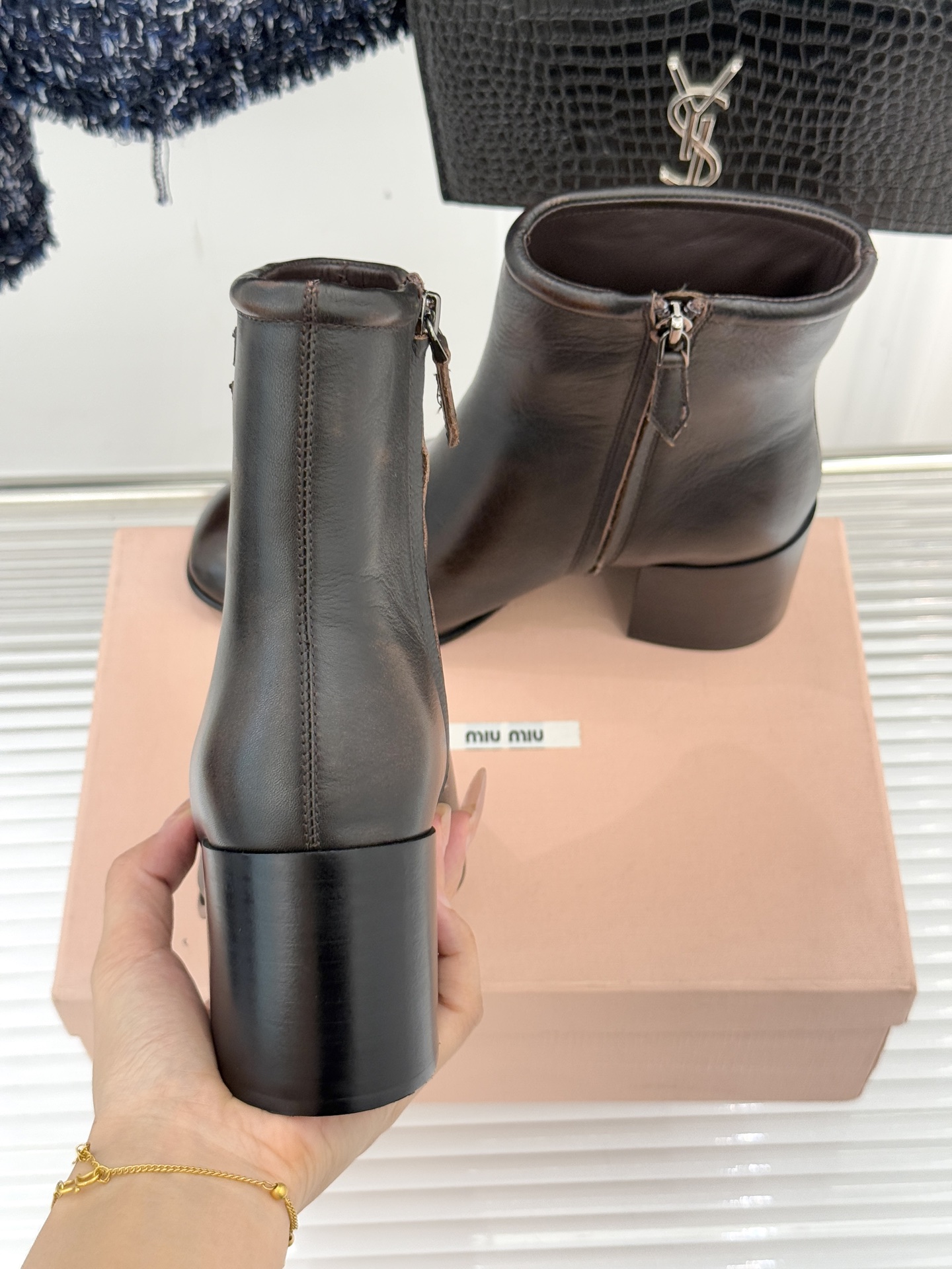 Miu Miu Women's Vintage Block Heel Ankle Boots with Logo Detail 9 i1763225025164 4198 0 7