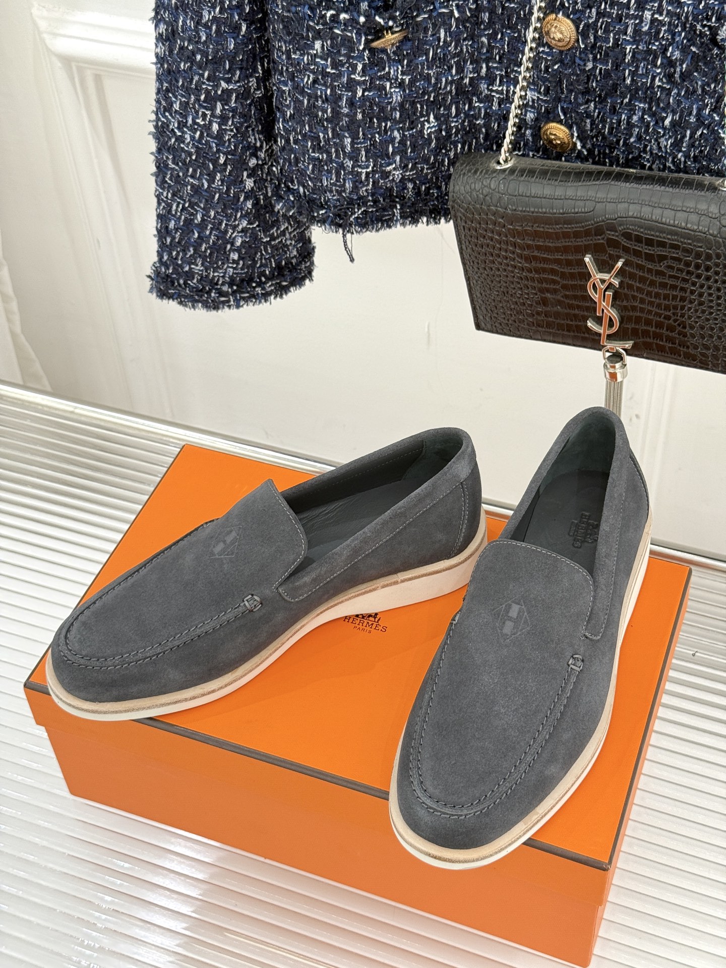 男码＋10Hermès/爱马仕25WF新品复古情侣款乐福鞋爱情—是岁月长河里的熠熠星辰而这双乐福鞋则是这