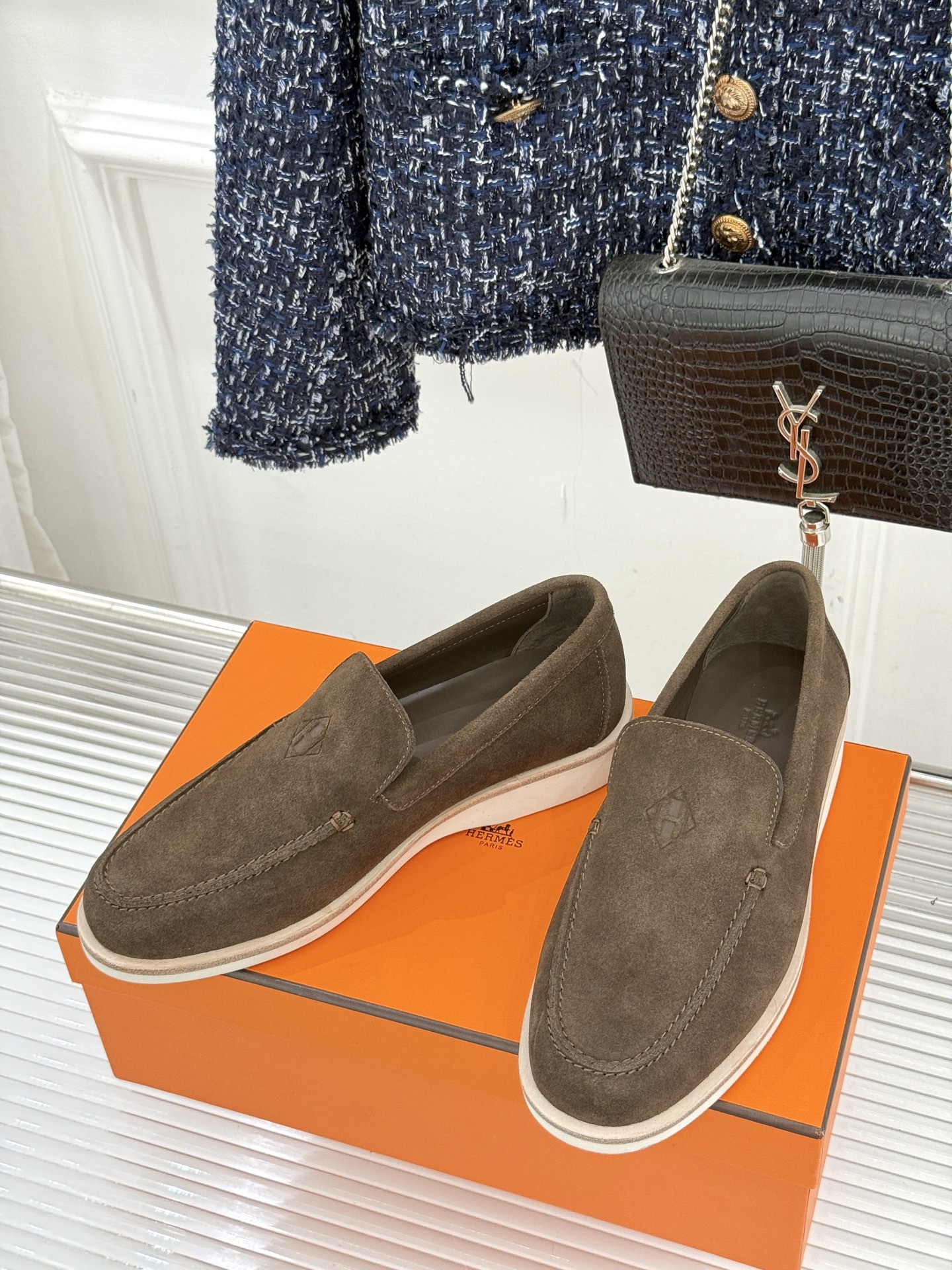 男码＋10Hermès/爱马仕25WF新品复古情侣款乐福鞋爱情—是岁月长河里的熠熠星辰而这双乐福鞋则是这