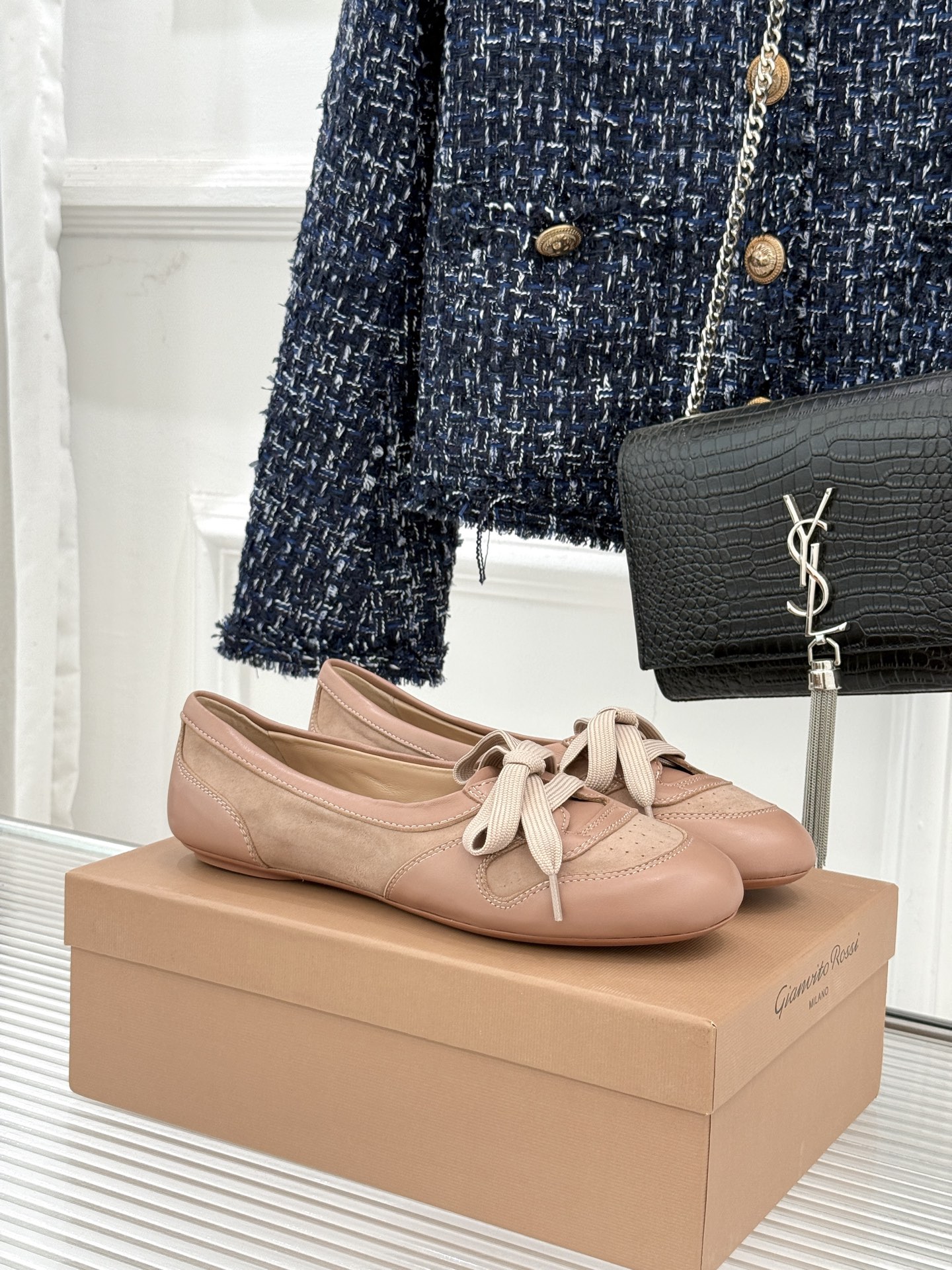 Gianvito Rossi｜26WF新品德训芭蕾舞鞋当意式复古优雅轻奢的极简美学碰撞德训鞋的复古与芭蕾