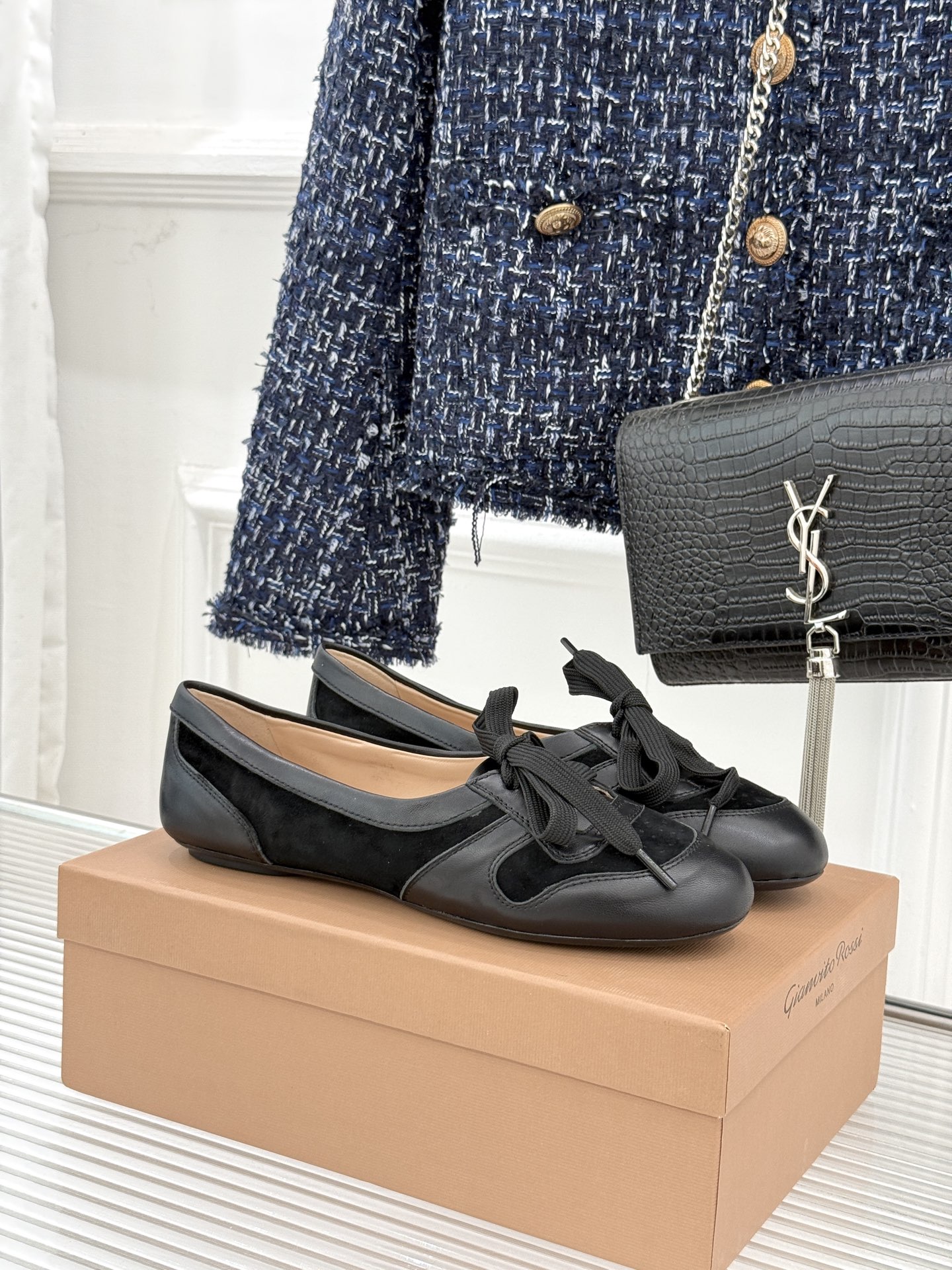 Gianvito Rossi｜26WF新品德训芭蕾舞鞋当意式复古优雅轻奢的极简美学碰撞德训鞋的复古与芭蕾