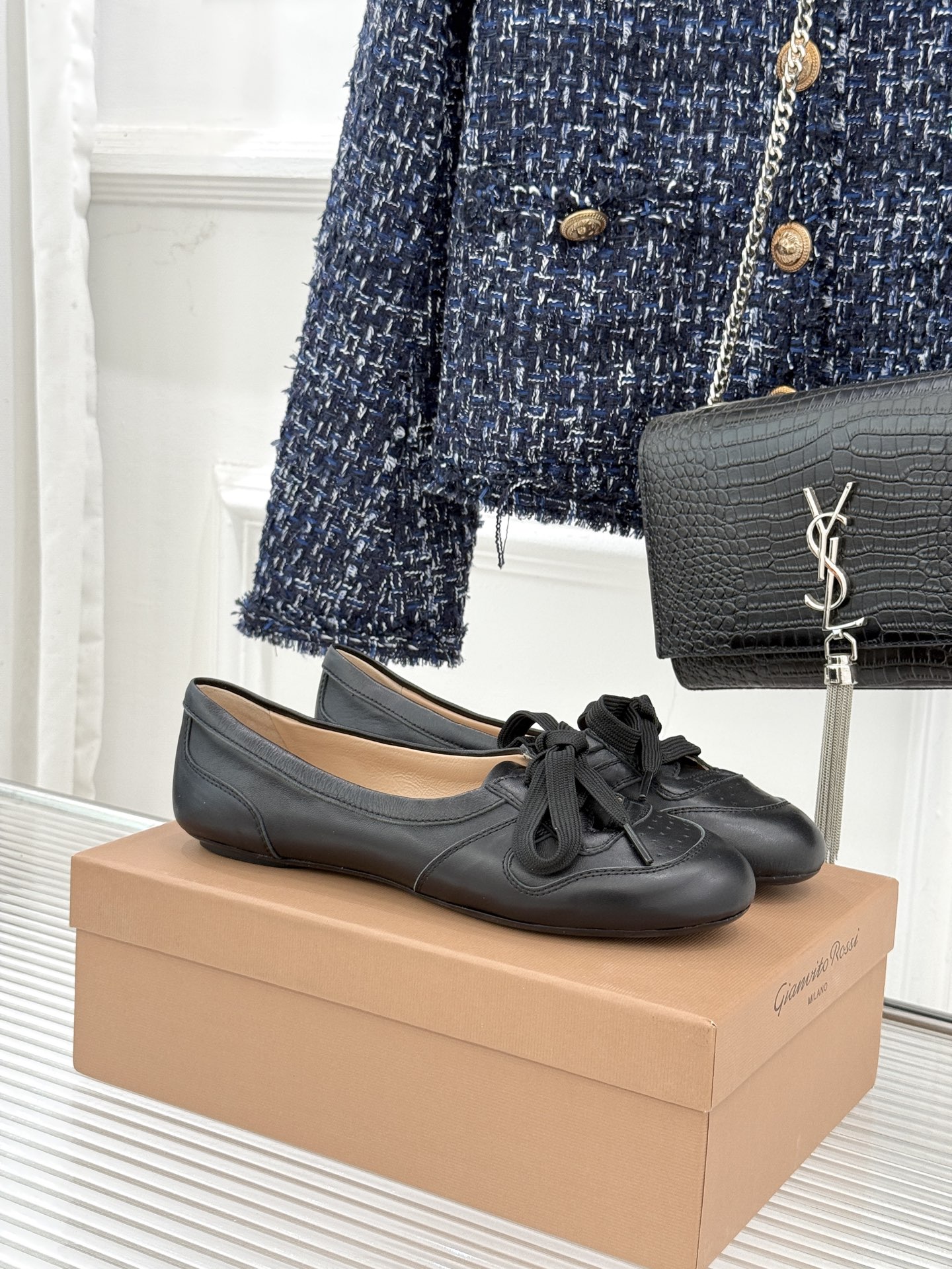 Gianvito Rossi｜26WF新品德训芭蕾舞鞋当意式复古优雅轻奢的极简美学碰撞德训鞋的复古与芭蕾