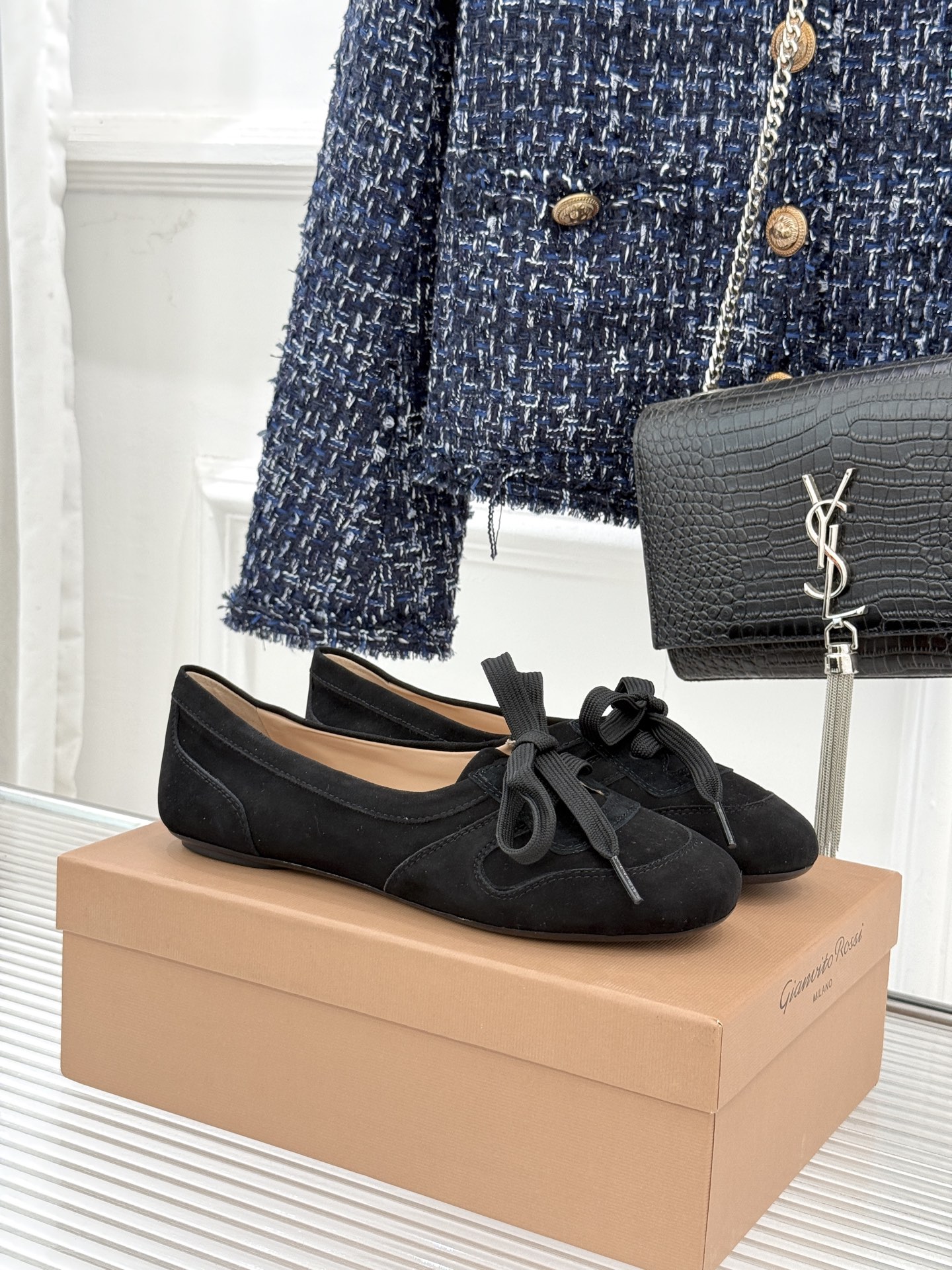 Gianvito Rossi｜26WF新品德训芭蕾舞鞋当意式复古优雅轻奢的极简美学碰撞德训鞋的复古与芭蕾