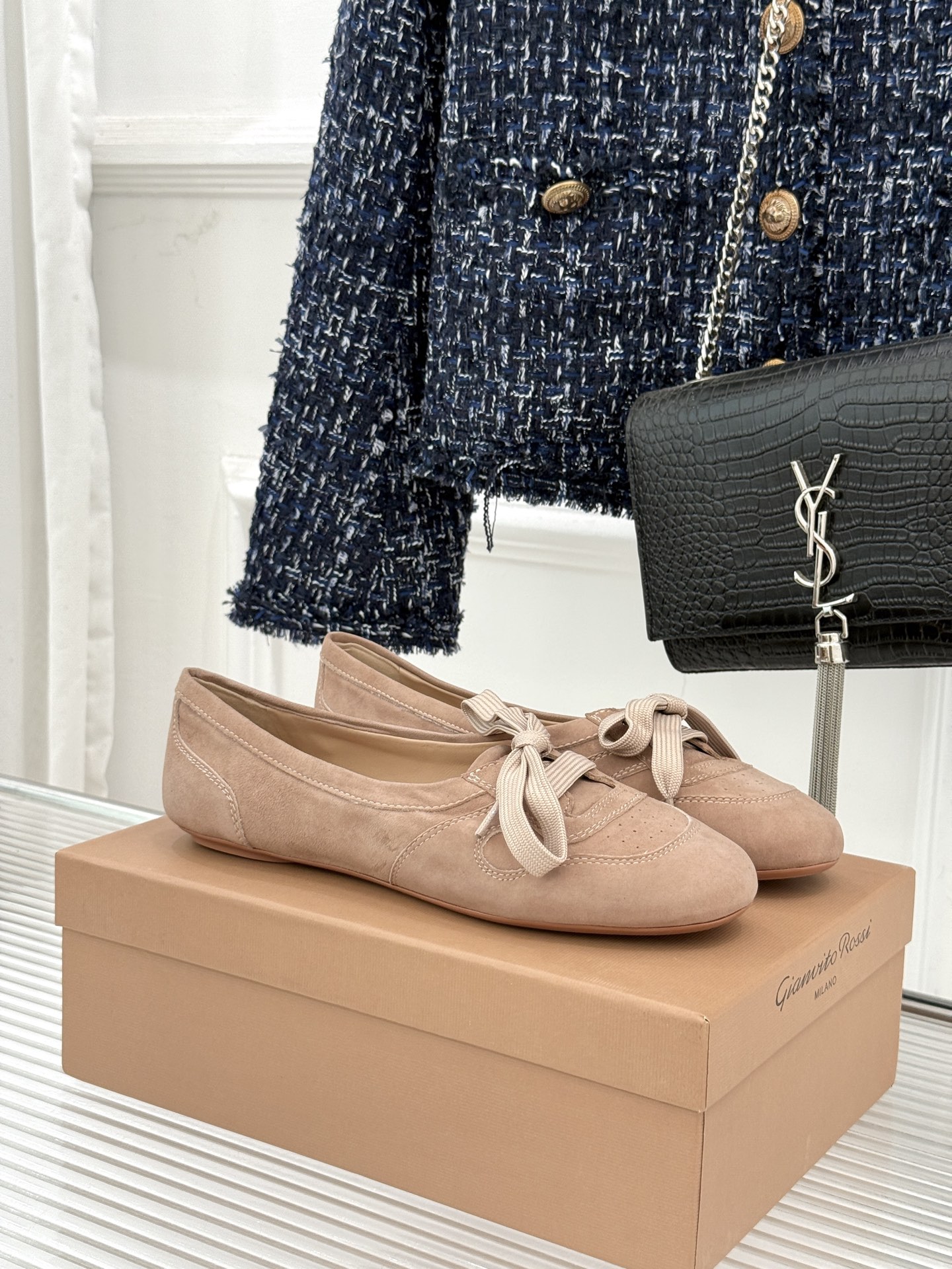 Gianvito Rossi｜26WF新品德训芭蕾舞鞋当意式复古优雅轻奢的极简美学碰撞德训鞋的复古与芭蕾