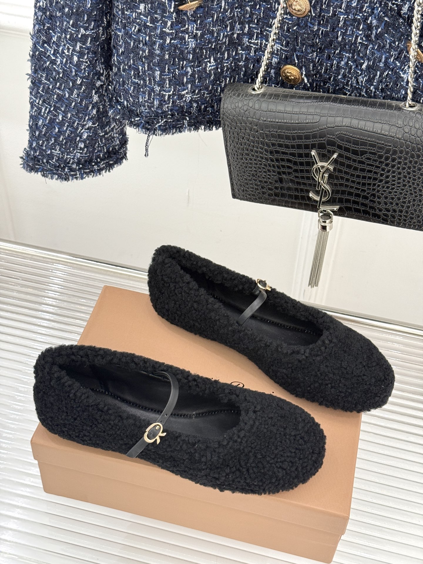 Gianvito Rossi/GR26WF新品玛丽珍皮里毛毛鞋当意式手工的矜贵邂逅秋冬的温柔暖意这双鞋以