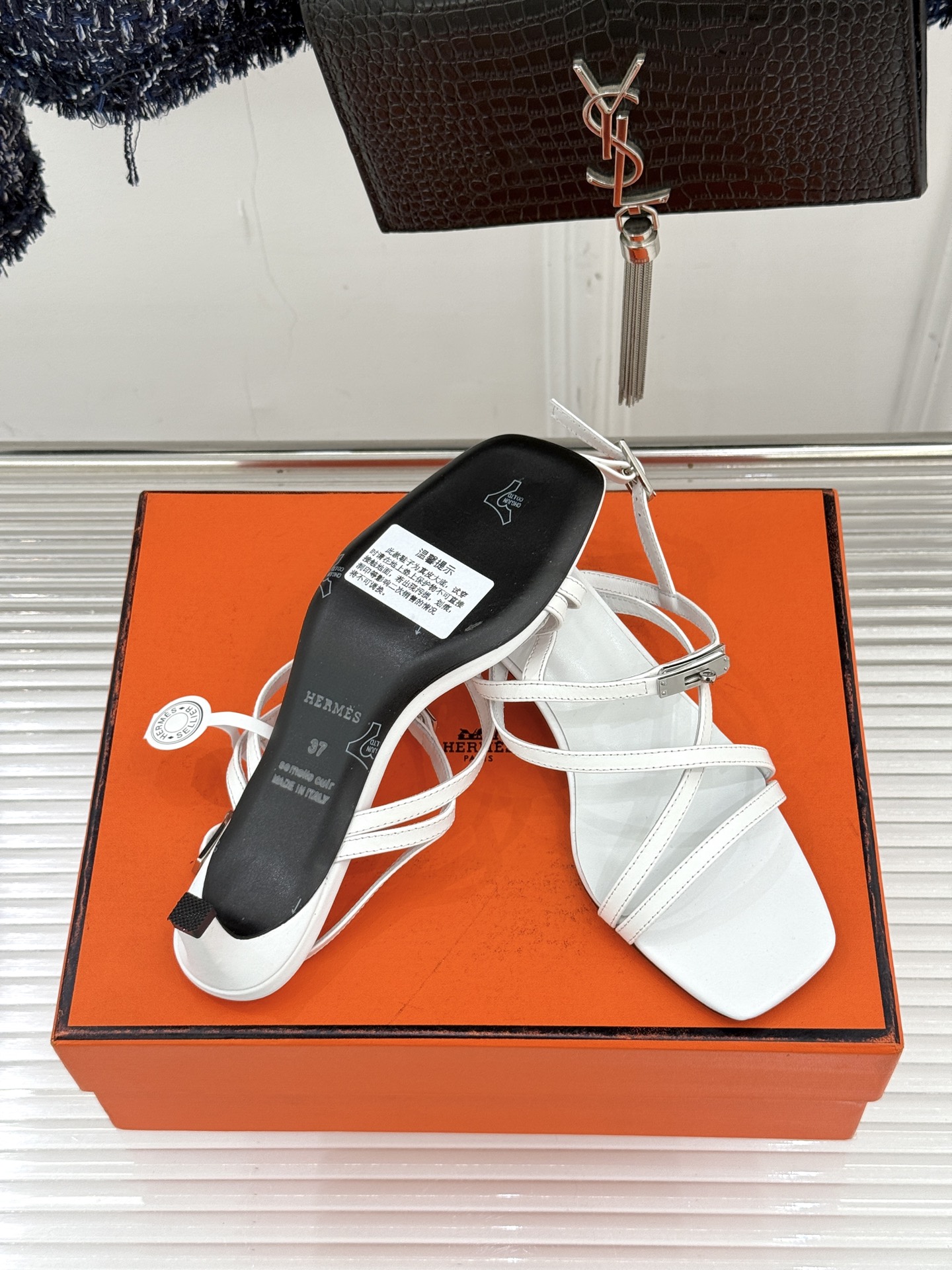 （配原版飞机盒）Hermès/爱马仕25WF新品Kelly扣细带猫跟凉鞋当Kelly包的传奇基因邂逅夏日