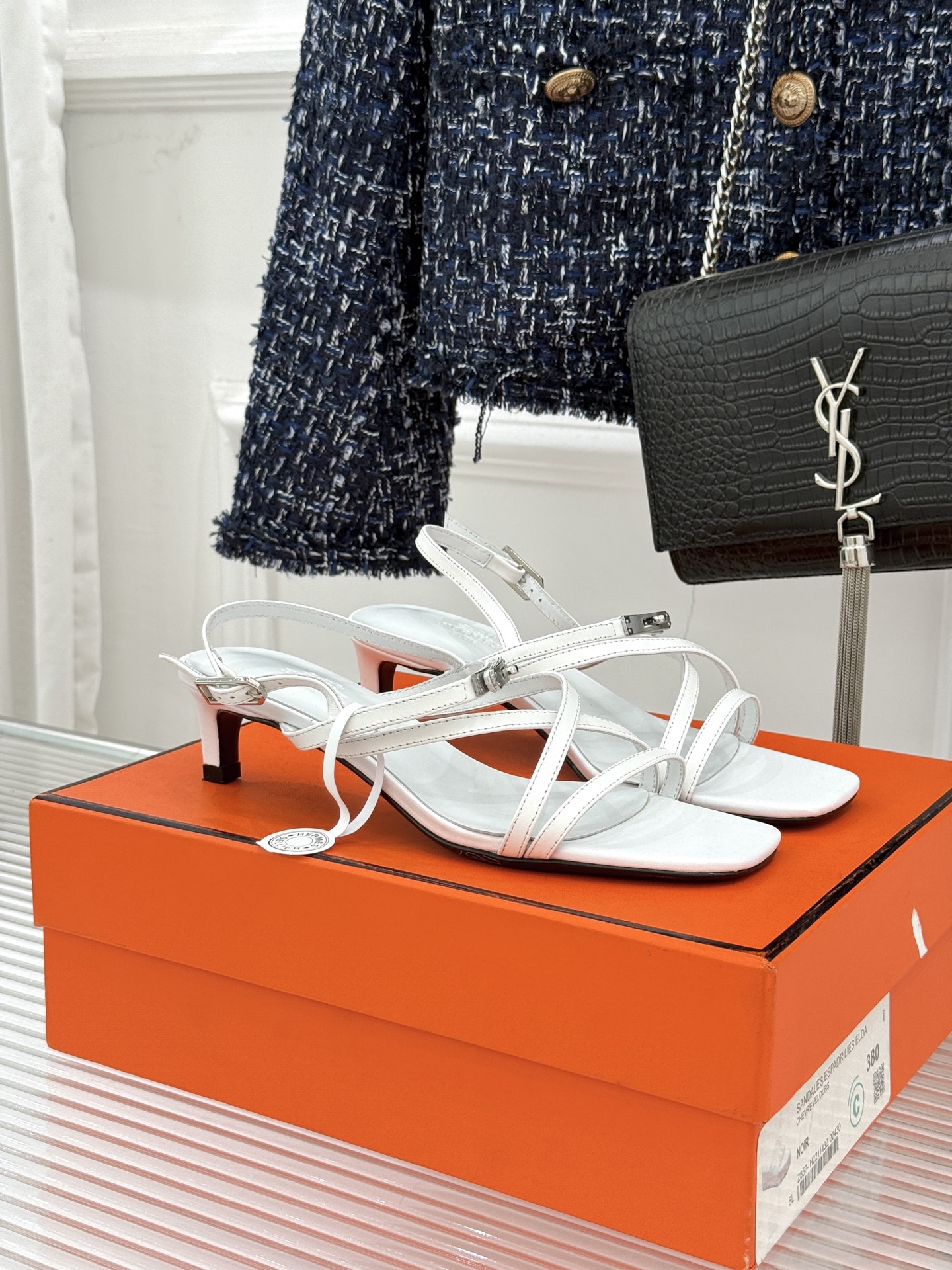 （配原版飞机盒）Hermès/爱马仕25WF新品Kelly扣细带猫跟凉鞋当Kelly包的传奇基因邂逅夏日