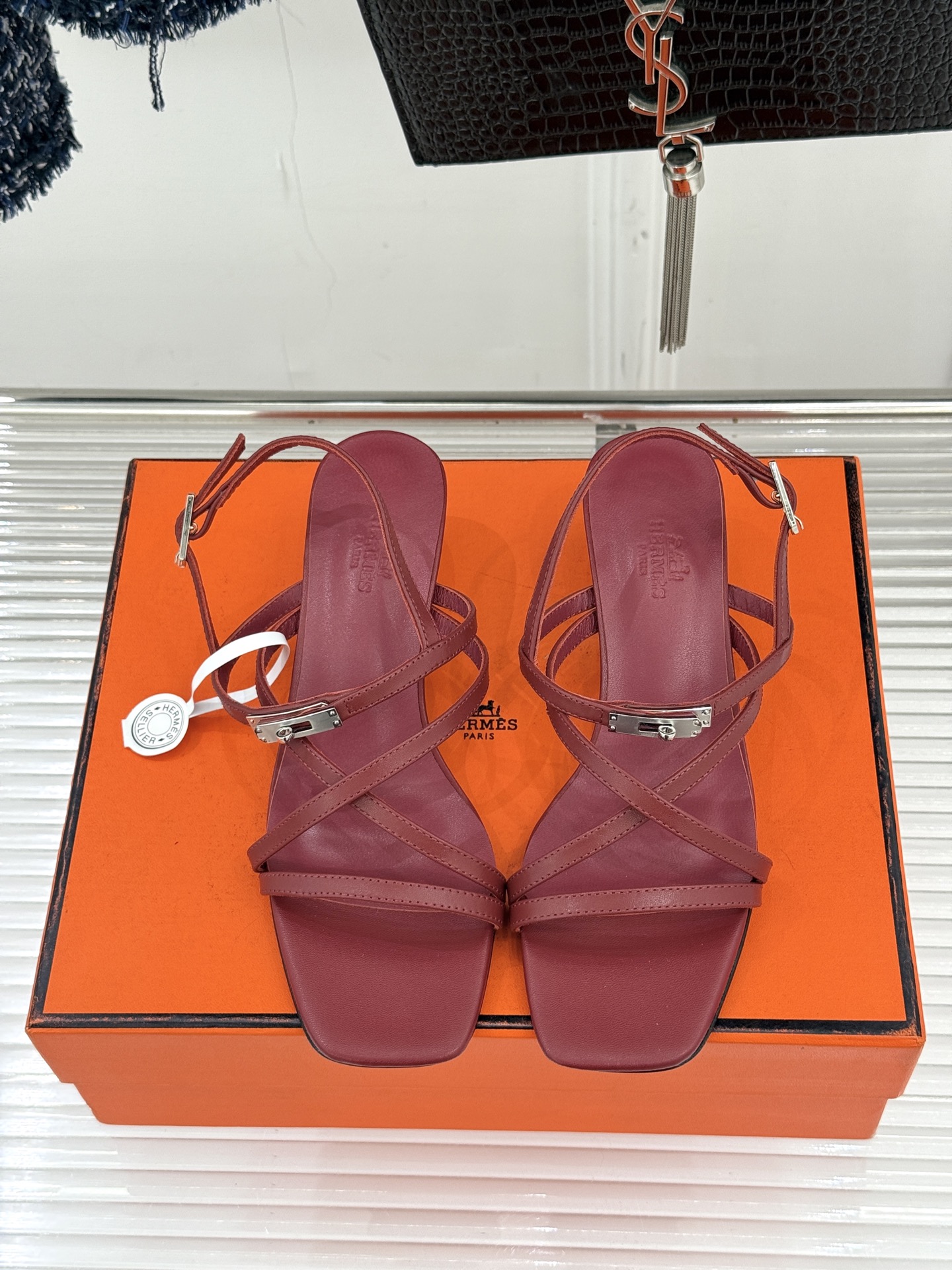 （配原版飞机盒）Hermès/爱马仕25WF新品Kelly扣细带猫跟凉鞋当Kelly包的传奇基因邂逅夏日