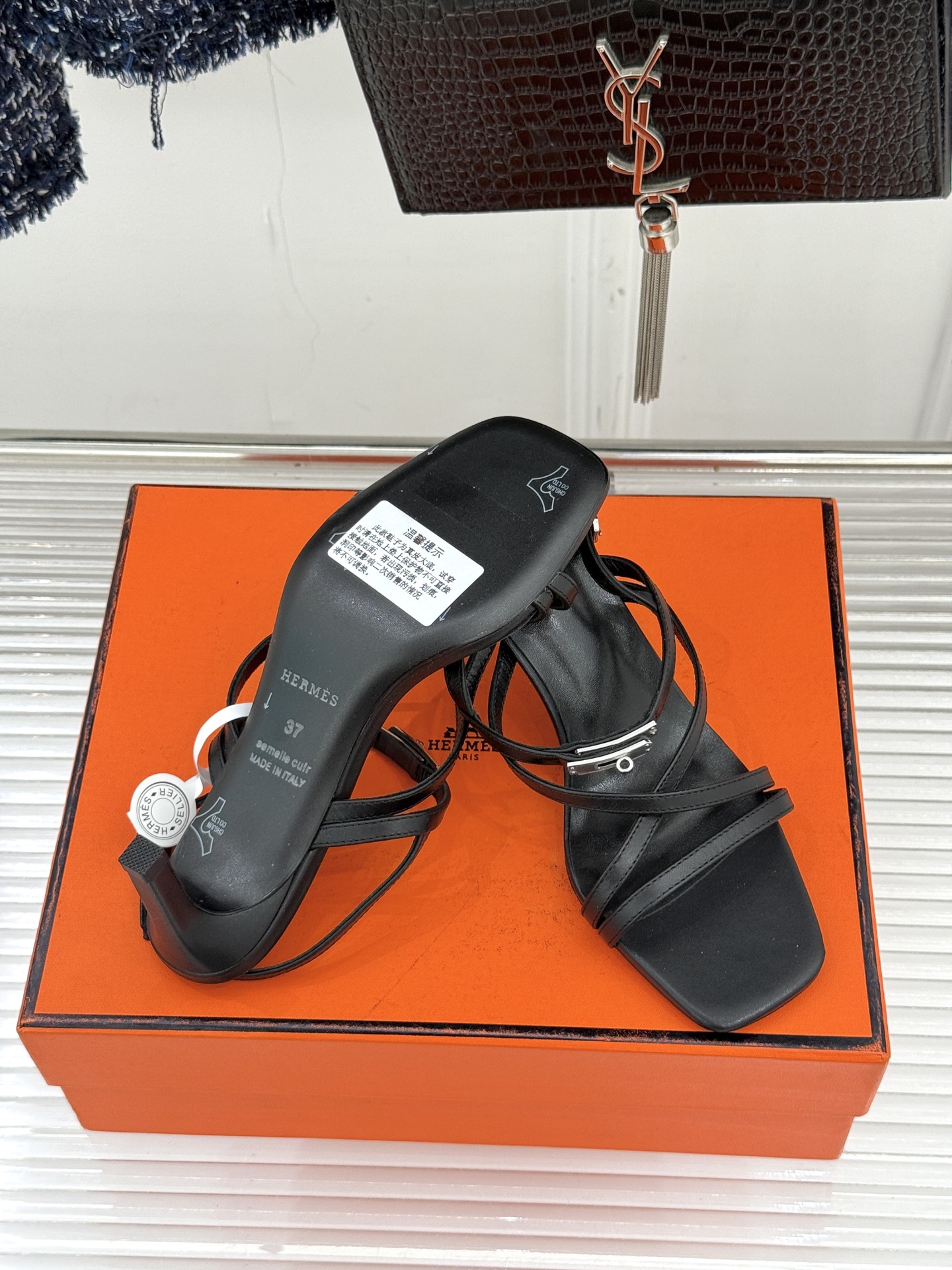 （配原版飞机盒）Hermès/爱马仕25WF新品Kelly扣细带猫跟凉鞋当Kelly包的传奇基因邂逅夏日