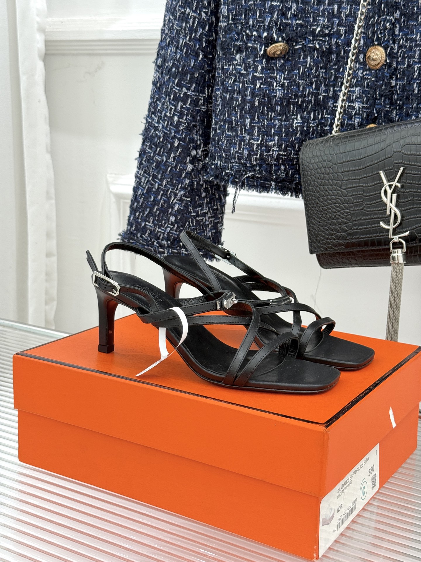 （配原版飞机盒）Hermès/爱马仕25WF新品Kelly扣细带猫跟凉鞋当Kelly包的传奇基因邂逅夏日