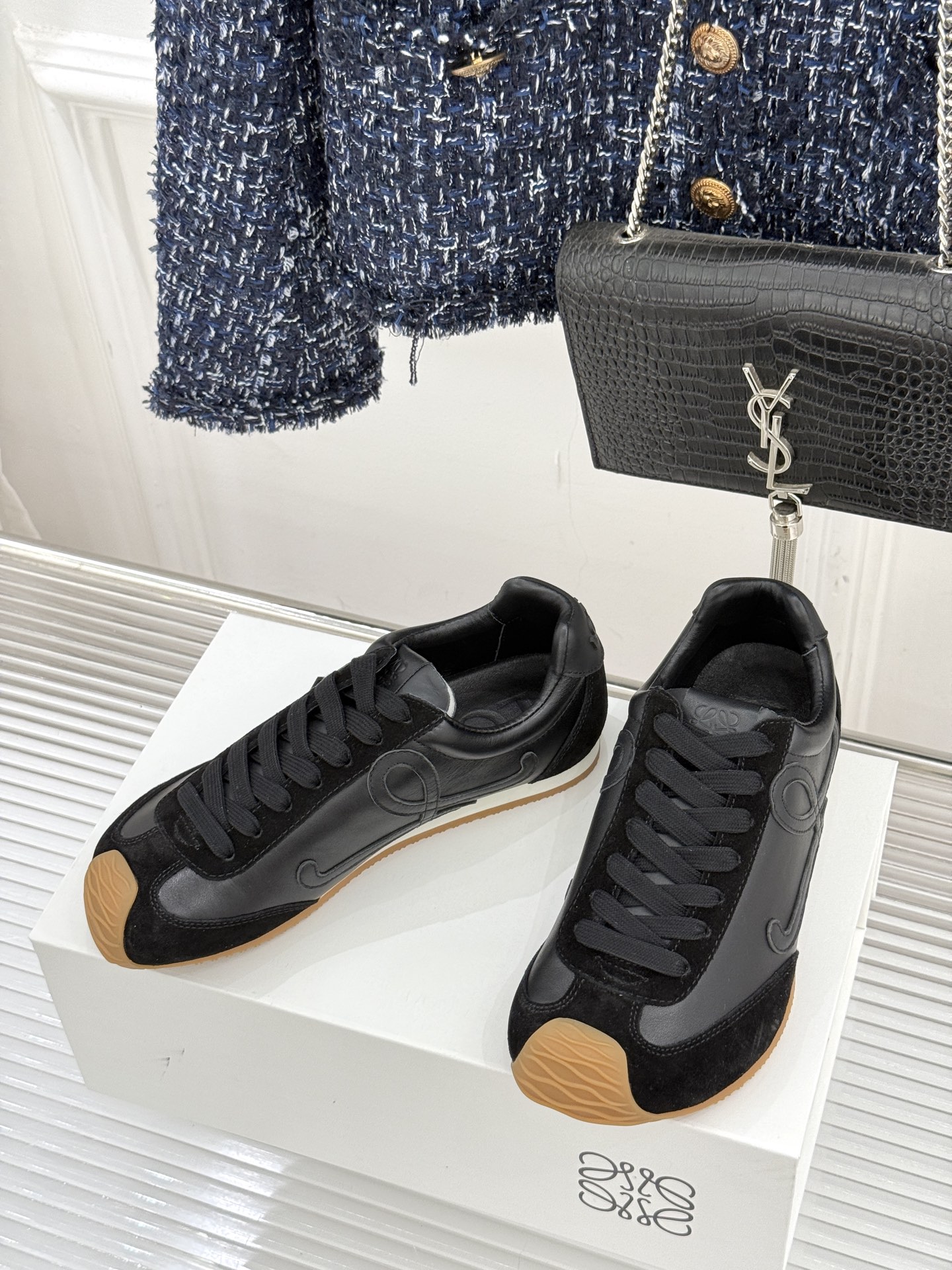 扣子＋10LOEWE/罗意威经典Ballet Runner2.0情侣款复古休闲运动德训鞋当德训鞋褪去街潮