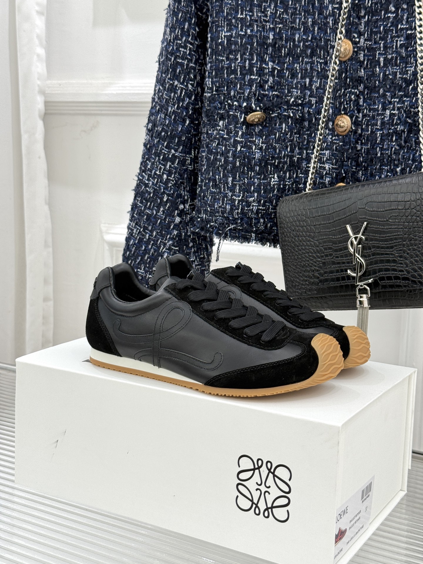 扣子＋10LOEWE/罗意威经典Ballet Runner2.0情侣款复古休闲运动德训鞋当德训鞋褪去街潮