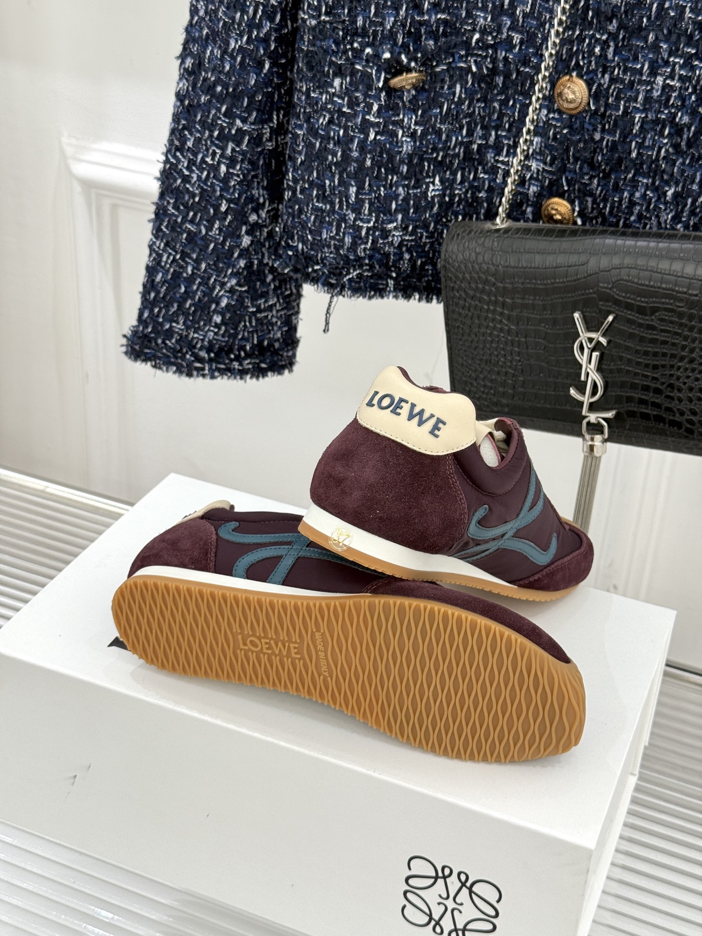 扣子＋10LOEWE/罗意威经典Ballet Runner2.0情侣款复古休闲运动德训鞋当德训鞋褪去街潮