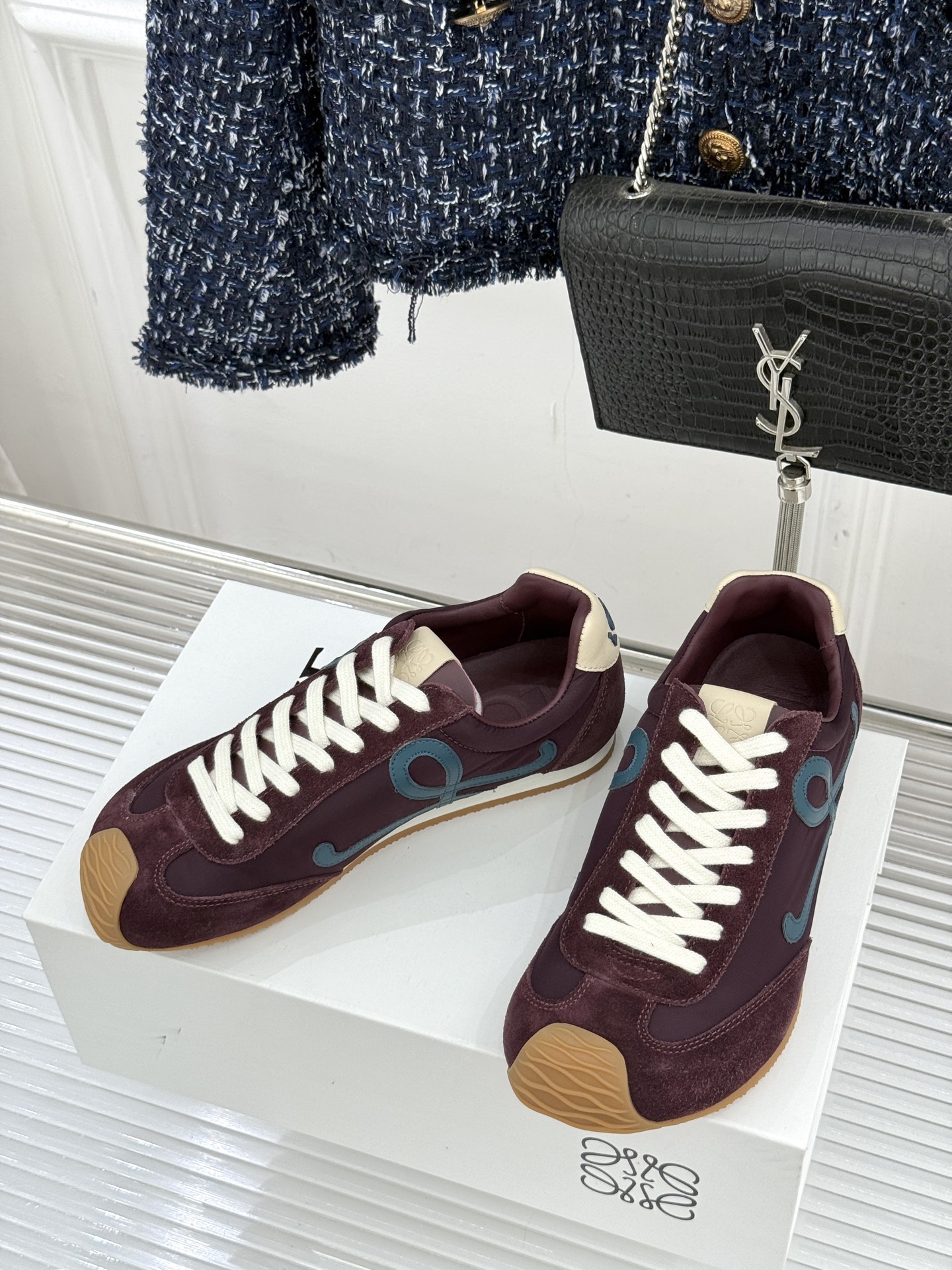 扣子＋10LOEWE/罗意威经典Ballet Runner2.0情侣款复古休闲运动德训鞋当德训鞋褪去街潮