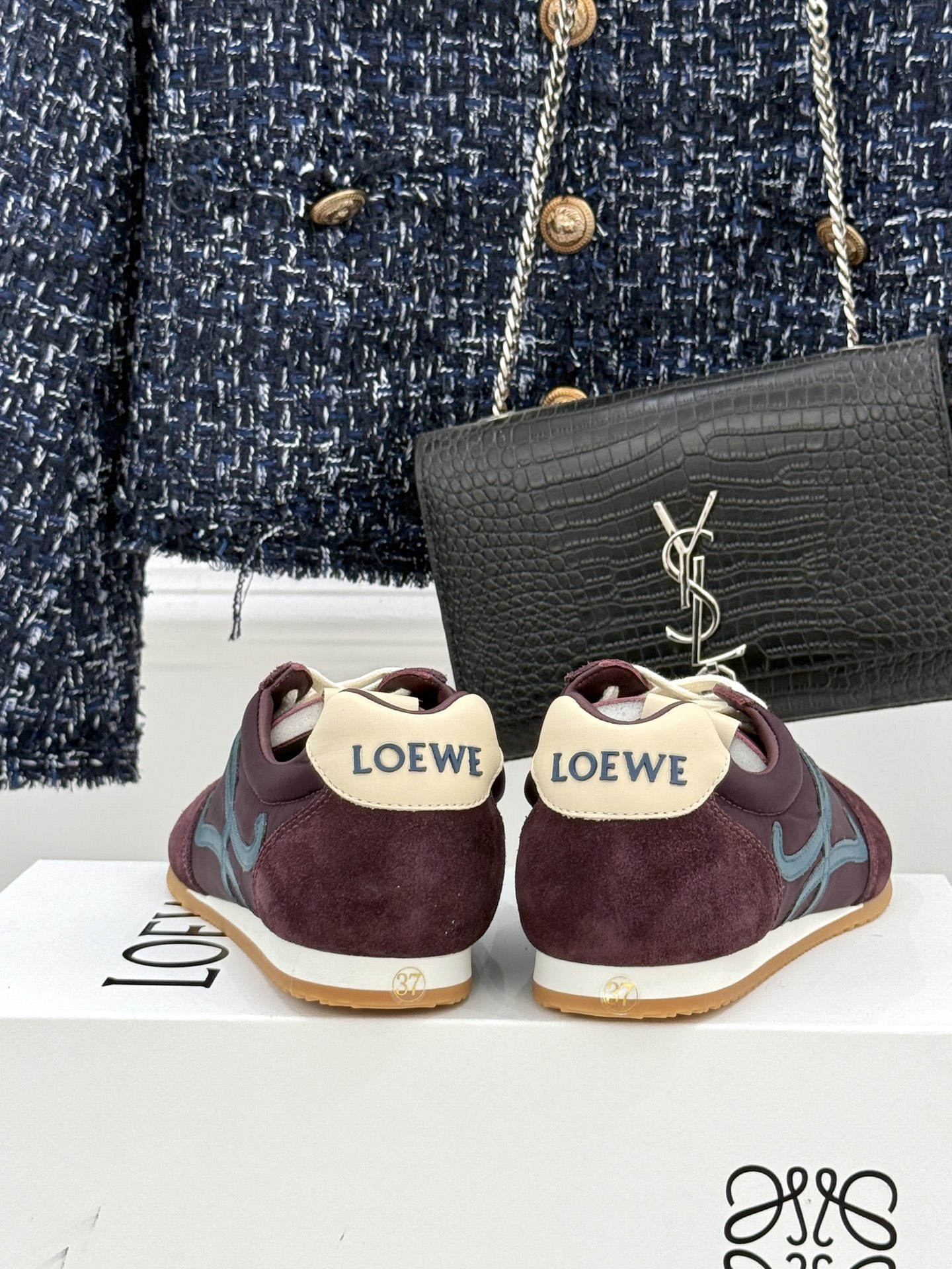 扣子＋10LOEWE/罗意威经典Ballet Runner2.0情侣款复古休闲运动德训鞋当德训鞋褪去街潮