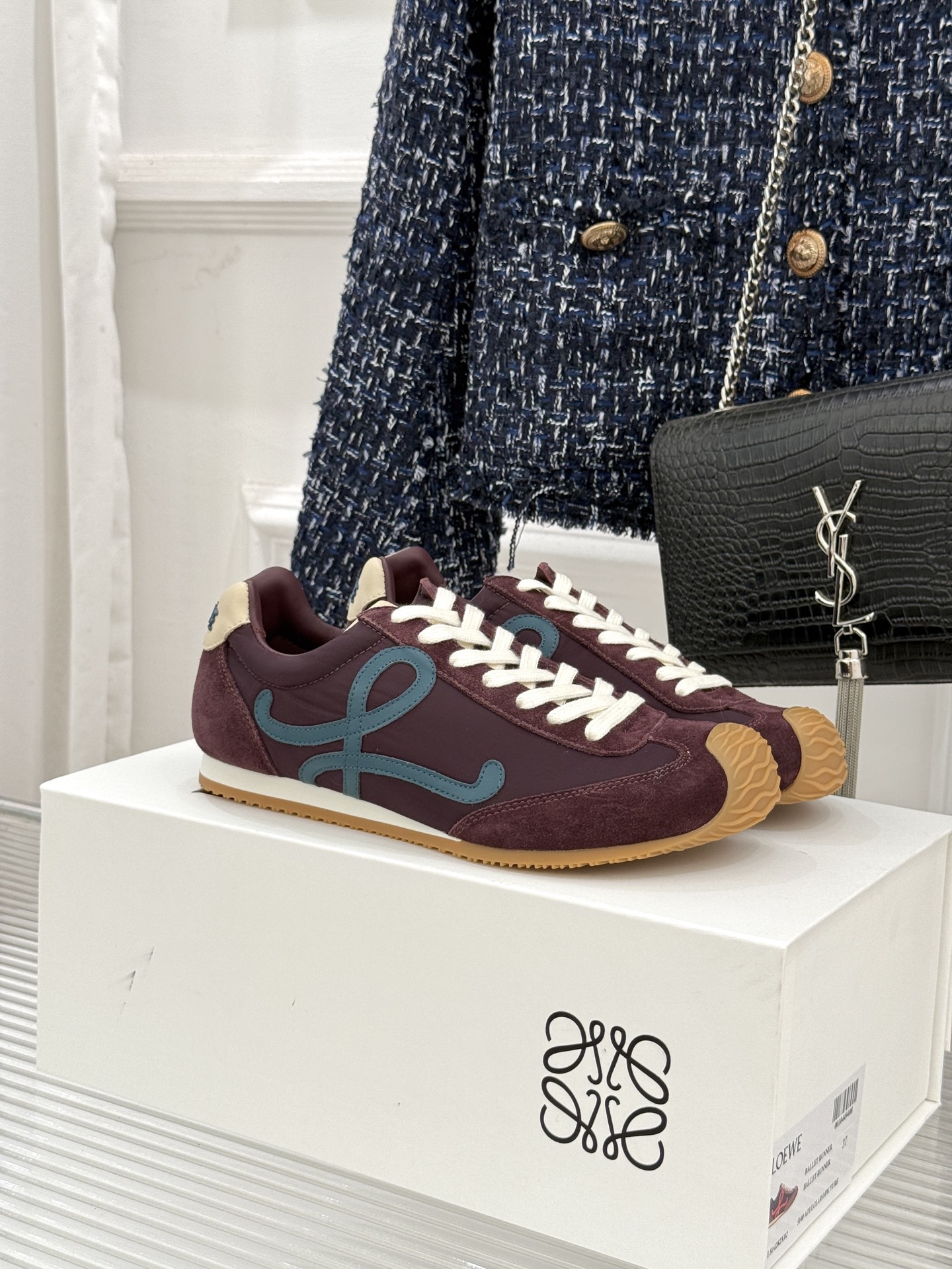 扣子＋10LOEWE/罗意威经典Ballet Runner2.0情侣款复古休闲运动德训鞋当德训鞋褪去街潮