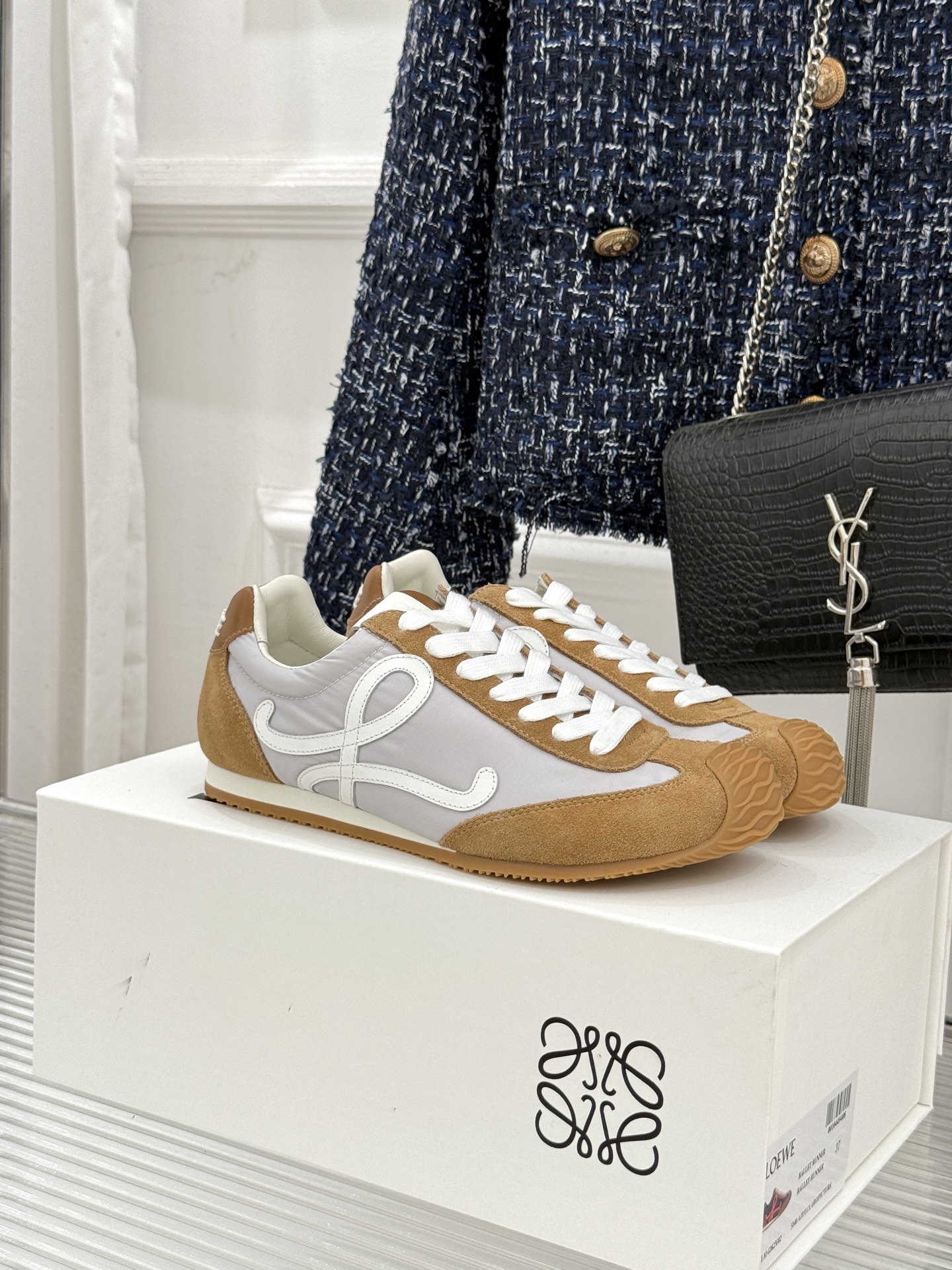 扣子＋10LOEWE/罗意威经典Ballet Runner2.0情侣款复古休闲运动德训鞋当德训鞋褪去街潮