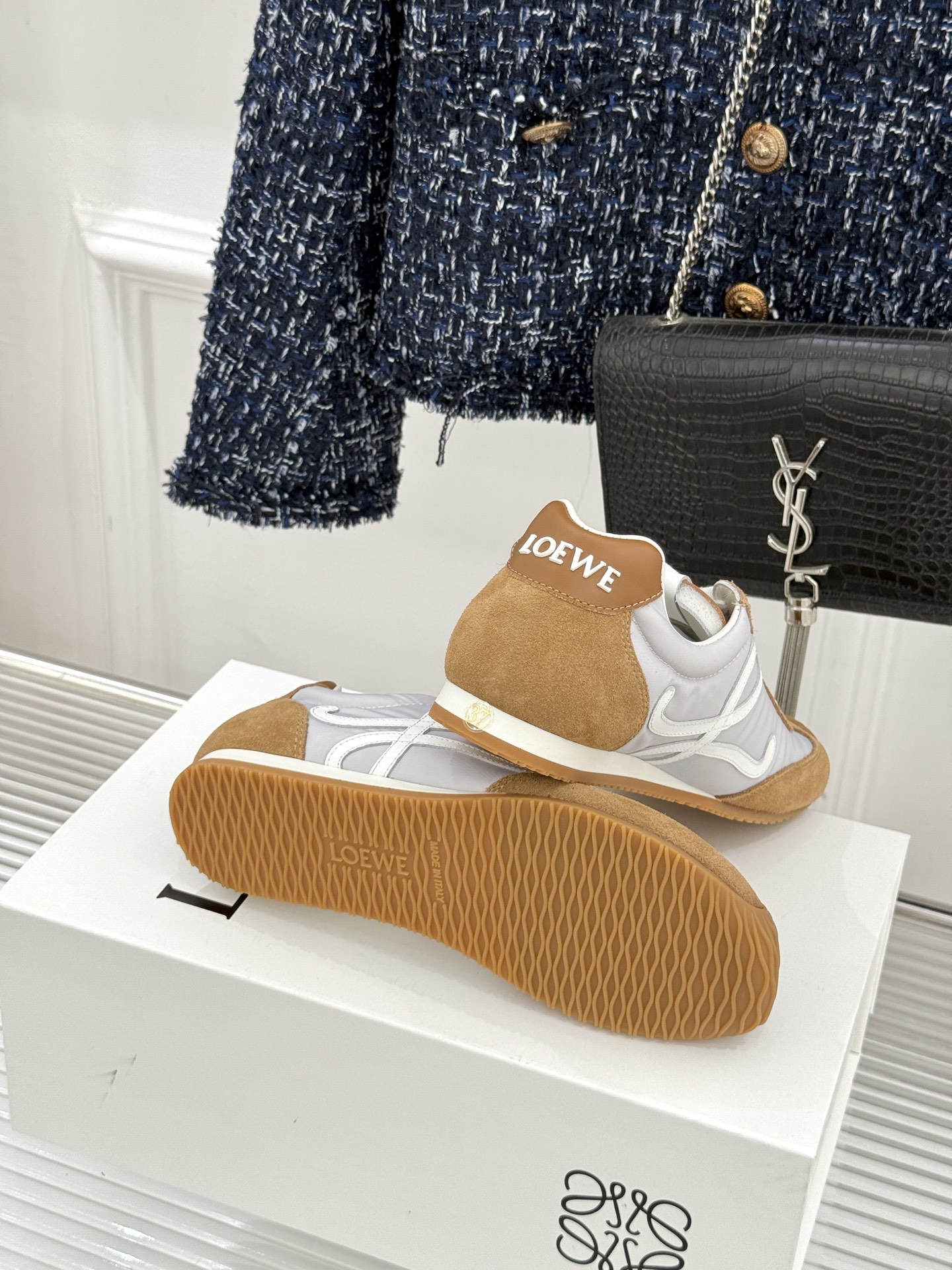 扣子＋10LOEWE/罗意威经典Ballet Runner2.0情侣款复古休闲运动德训鞋当德训鞋褪去街潮