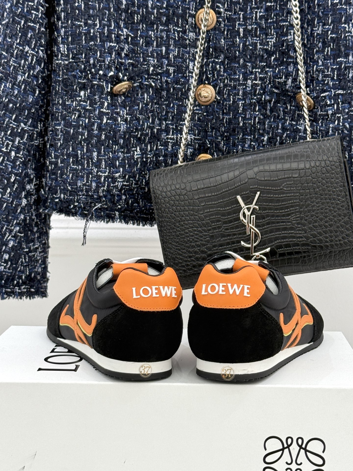 扣子＋10LOEWE/罗意威经典Ballet Runner2.0情侣款复古休闲运动德训鞋当德训鞋褪去街潮