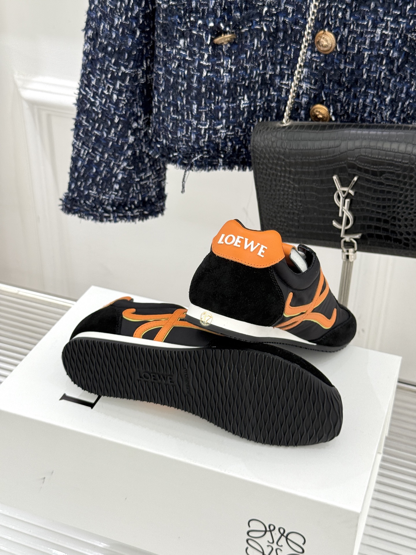 扣子＋10LOEWE/罗意威经典Ballet Runner2.0情侣款复古休闲运动德训鞋当德训鞋褪去街潮