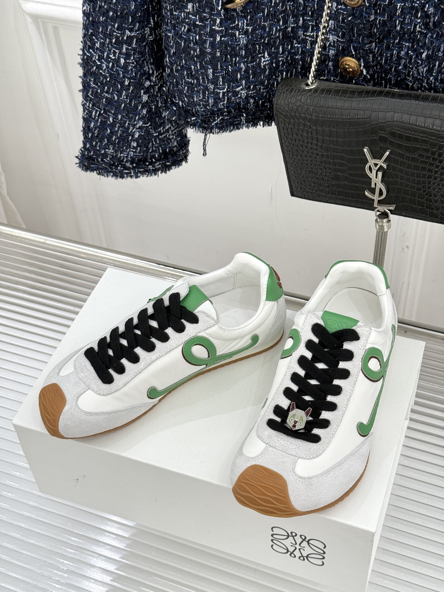 扣子＋10LOEWE/罗意威经典Ballet Runner2.0情侣款复古休闲运动德训鞋当德训鞋褪去街潮