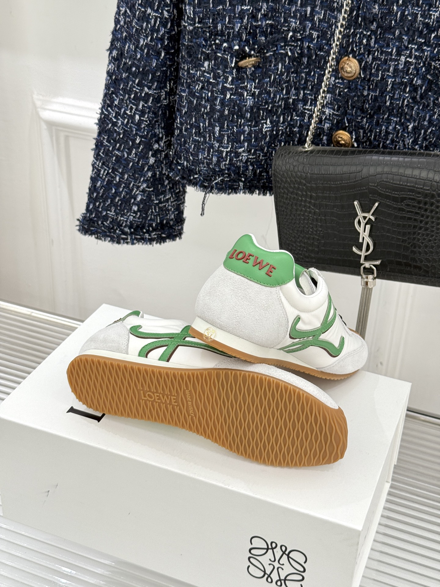 扣子＋10LOEWE/罗意威经典Ballet Runner2.0情侣款复古休闲运动德训鞋当德训鞋褪去街潮