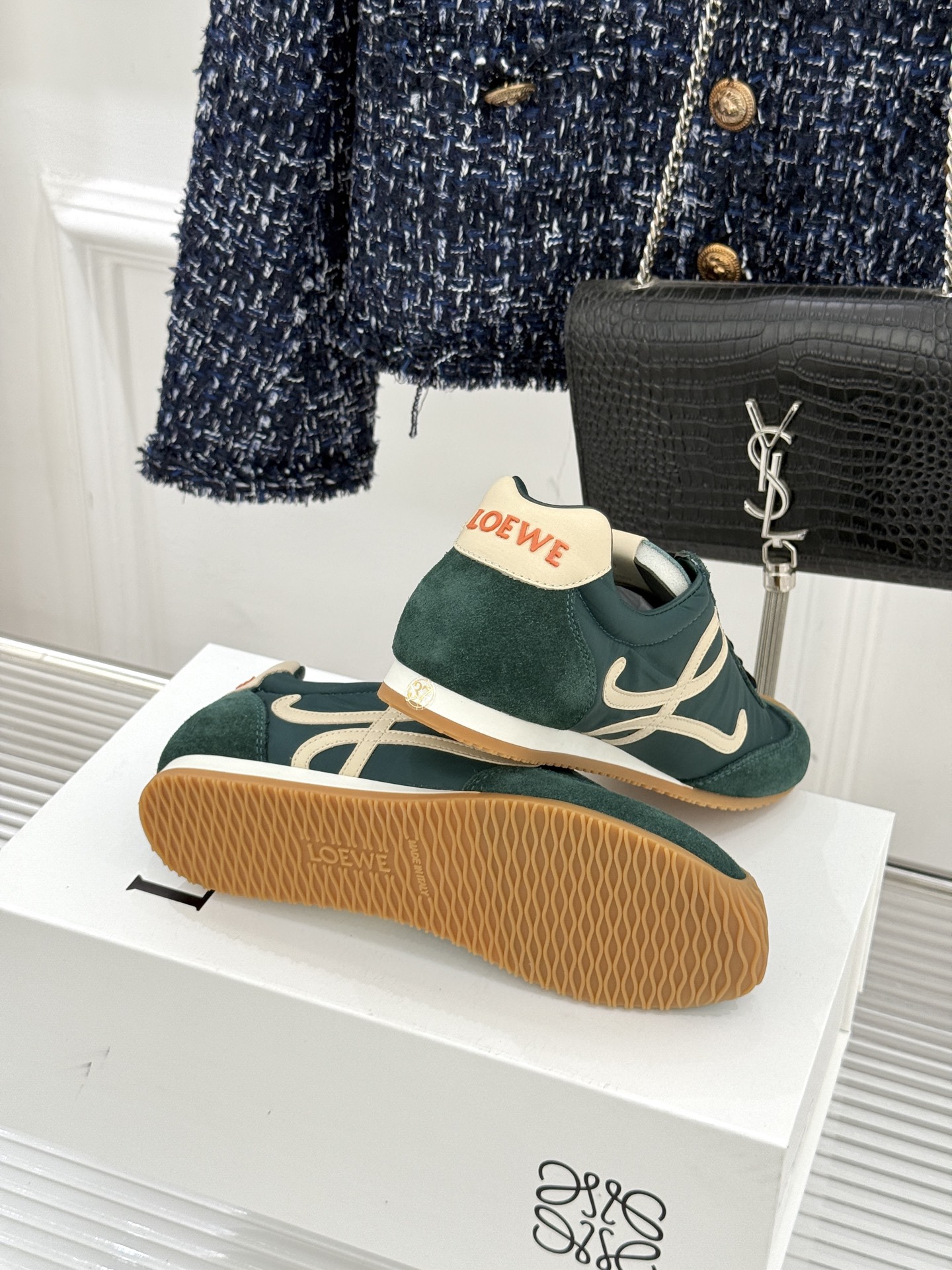 扣子＋10LOEWE/罗意威经典Ballet Runner2.0情侣款复古休闲运动德训鞋当德训鞋褪去街潮