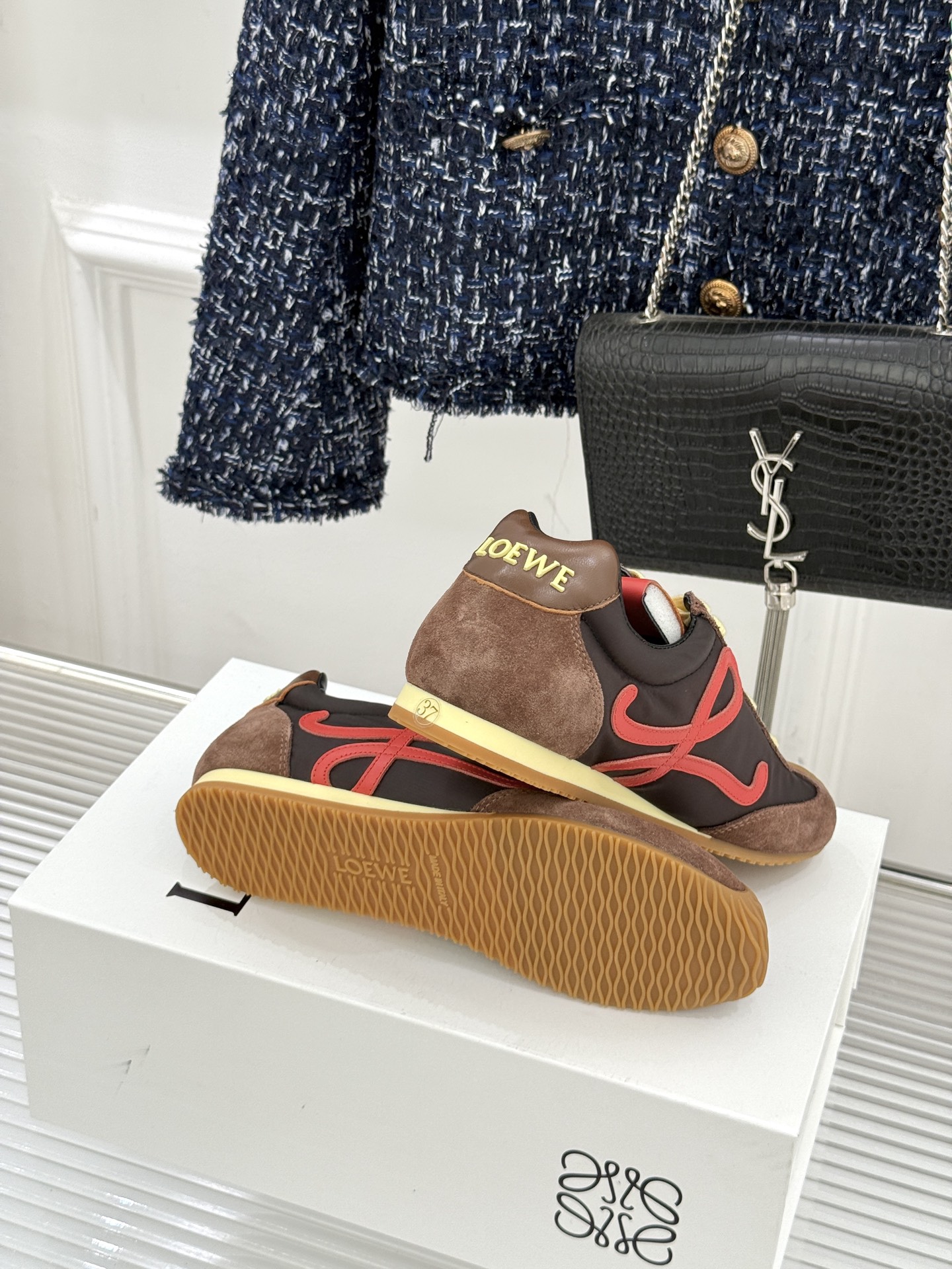 扣子＋10LOEWE/罗意威经典Ballet Runner2.0情侣款复古休闲运动德训鞋当德训鞋褪去街潮