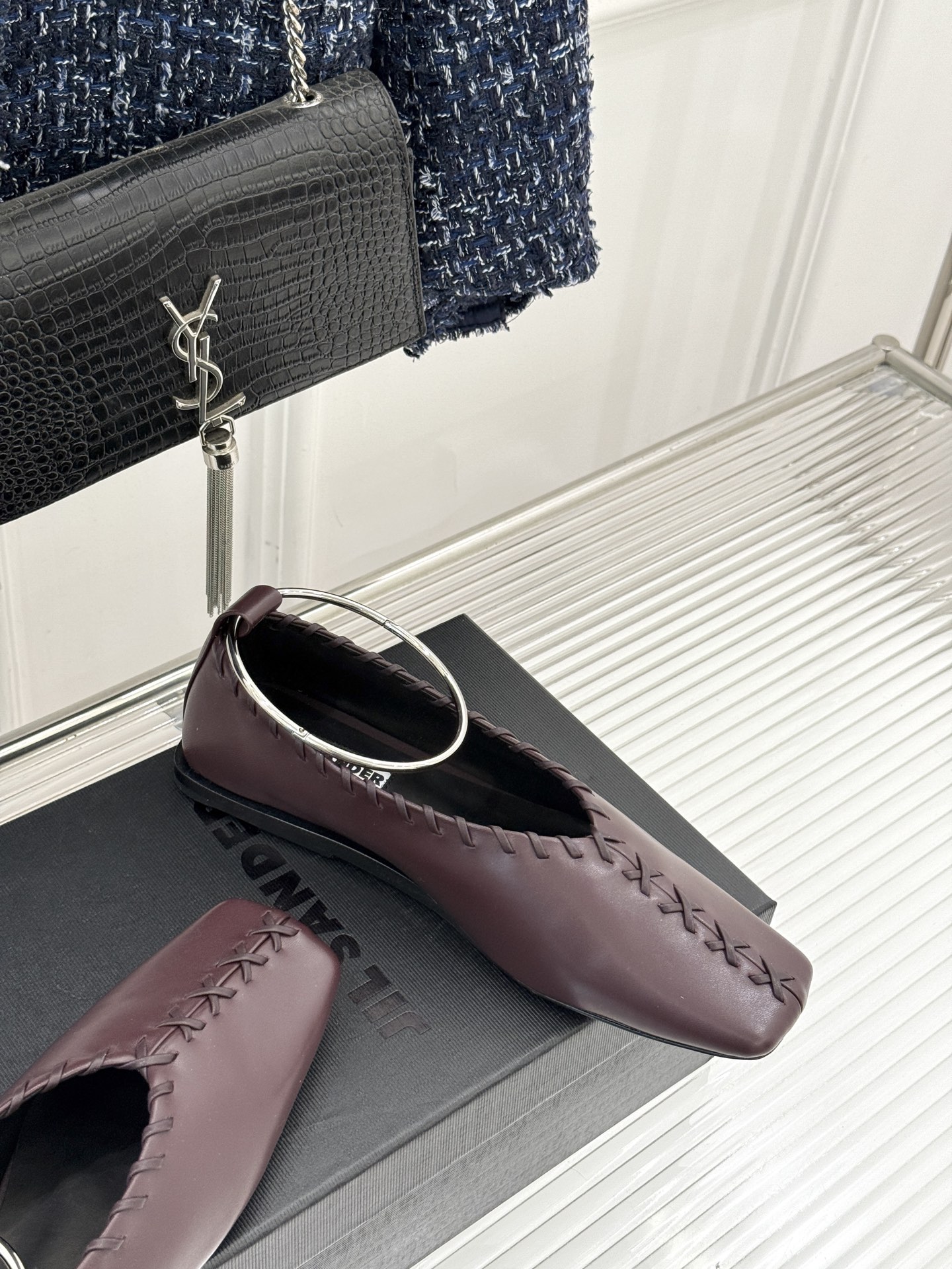 Jil Sander/吉尔桑达经典脚环编织方头平底女巫芭蕾舞玛丽珍鞋以“少即是多”的品牌哲思为骨将复古与