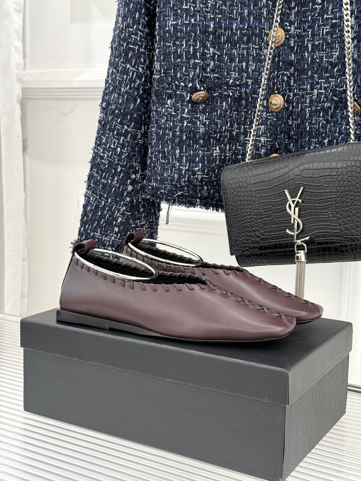 Jil Sander/吉尔桑达经典脚环编织方头平底女巫芭蕾舞玛丽珍鞋以“少即是多”的品牌哲思为骨将复古与