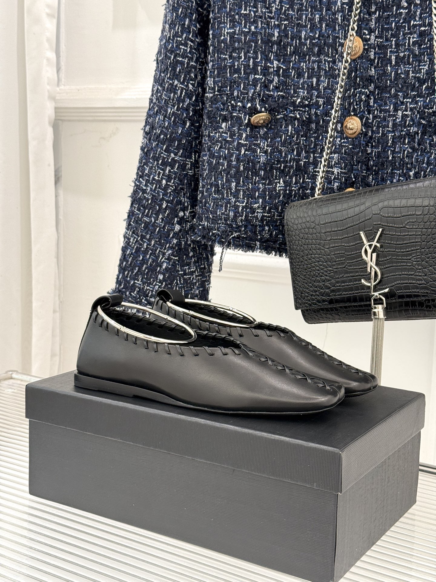 Jil Sander/吉尔桑达经典脚环编织方头平底女巫芭蕾舞玛丽珍鞋以“少即是多”的品牌哲思为骨将复古与