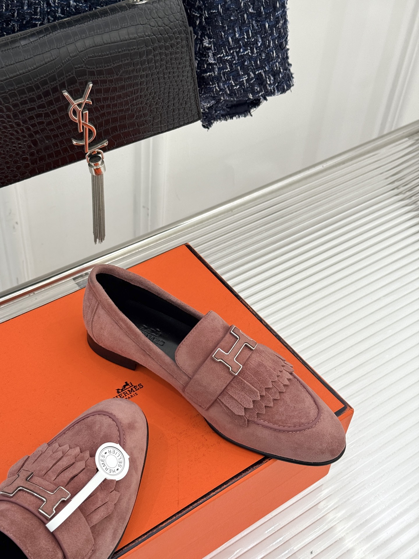 （配原版飞机盒）Hermès/爱马仕经典流苏Kelly扣乐福鞋 超级百搭款 鞋型很秀气 修脚型耐看又精致