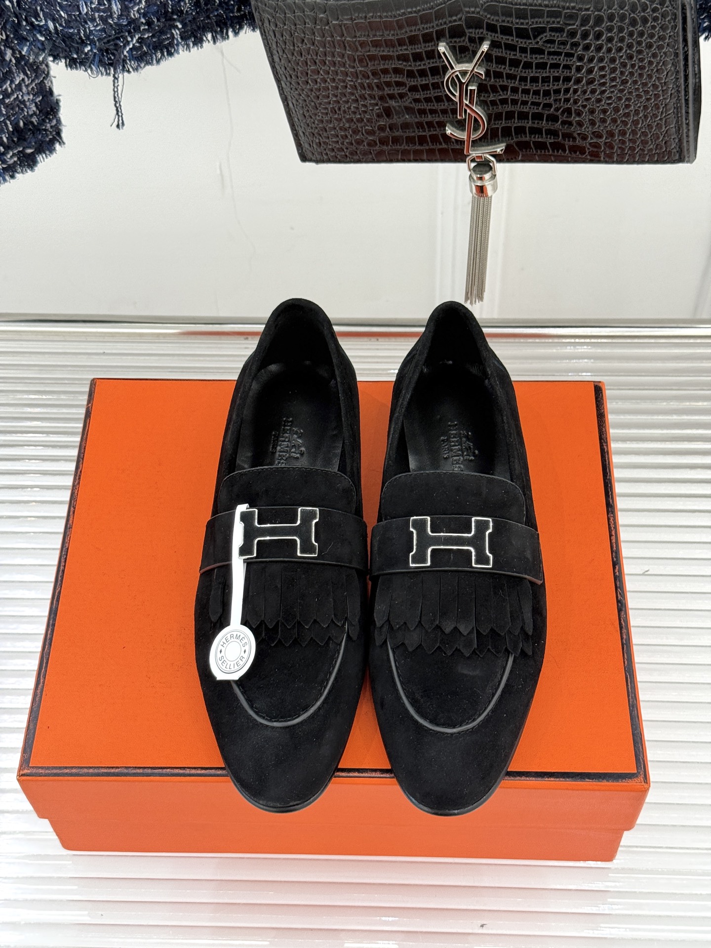 （配原版飞机盒）Hermès/爱马仕经典流苏Kelly扣乐福鞋 超级百搭款 鞋型很秀气 修脚型耐看又精致