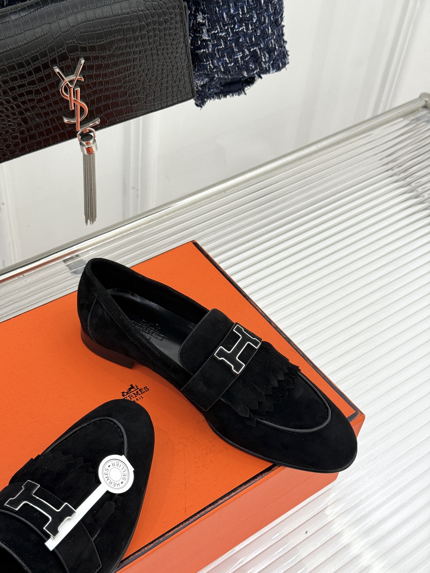 （配原版飞机盒）Hermès/爱马仕经典流苏Kelly扣乐福鞋 超级百搭款 鞋型很秀气 修脚型耐看又精致