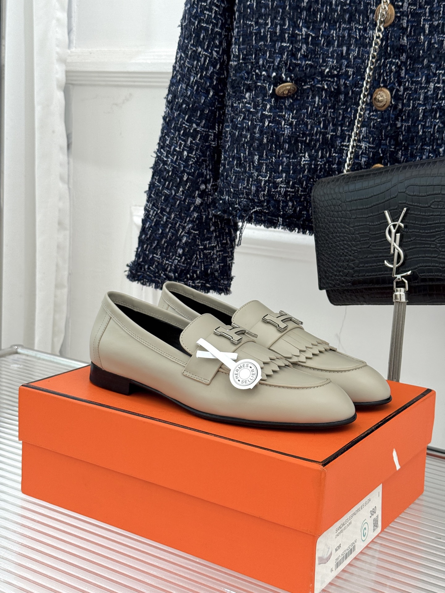 （配原版飞机盒）Hermès/爱马仕经典流苏Kelly扣乐福鞋 超级百搭款 鞋型很秀气 修脚型耐看又精致