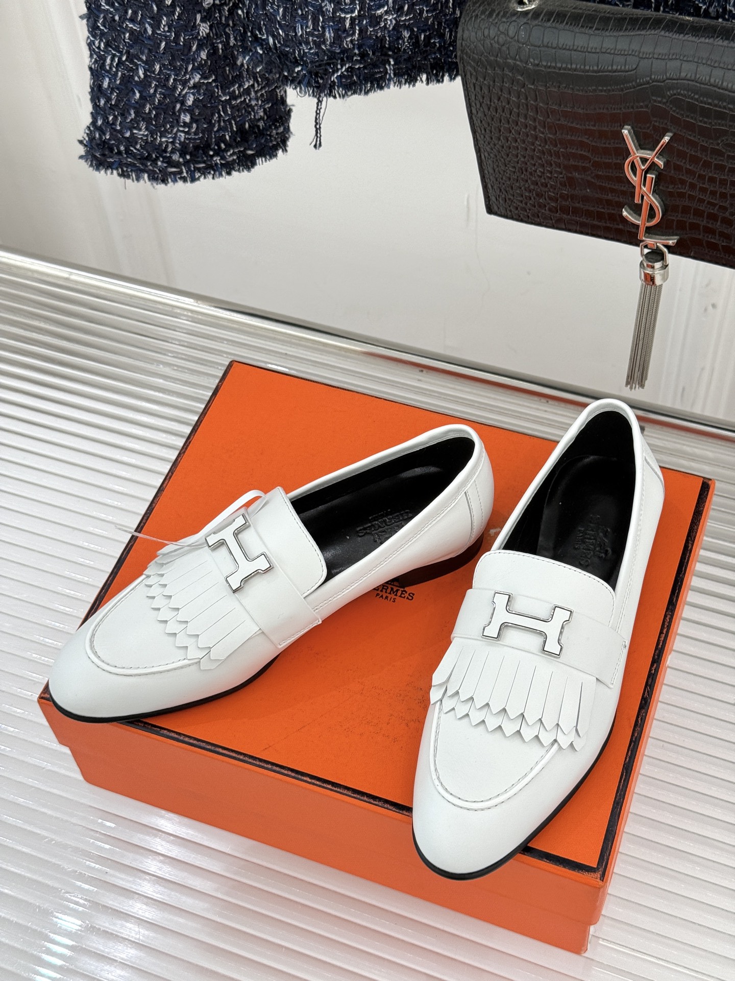 （配原版飞机盒）Hermès/爱马仕经典流苏Kelly扣乐福鞋 超级百搭款 鞋型很秀气 修脚型耐看又精致