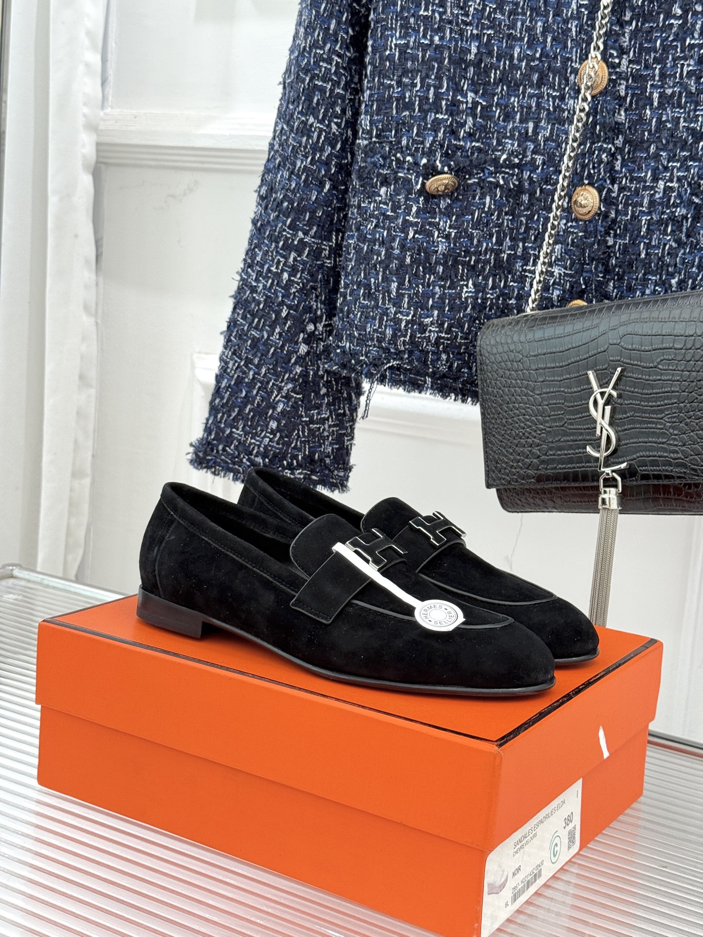 （配原版飞机盒）Hermès/爱马仕经典H扣乐福鞋 超级百搭款 鞋型很秀气 修脚型耐看又精致 气质女人的