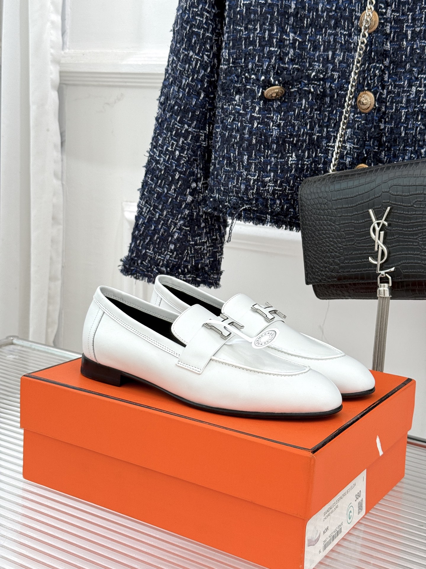 （配原版飞机盒）Hermès/爱马仕经典H扣乐福鞋 超级百搭款 鞋型很秀气 修脚型耐看又精致 气质女人的