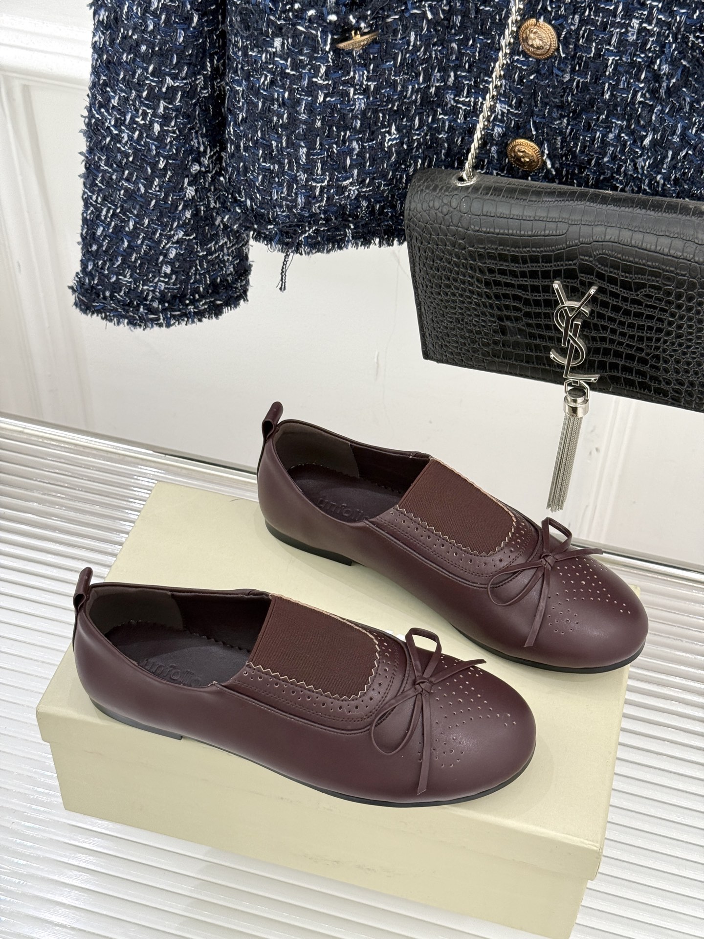 Unfolio 26WF新品复古雕花蝴蝶结单鞋Unfolio新款复古单鞋以时光为灵感演绎法式优雅与英伦浪