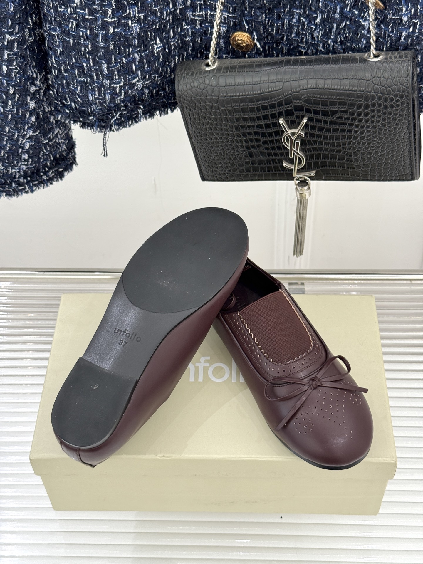 Unfolio 26WF新品复古雕花蝴蝶结单鞋Unfolio新款复古单鞋以时光为灵感演绎法式优雅与英伦浪