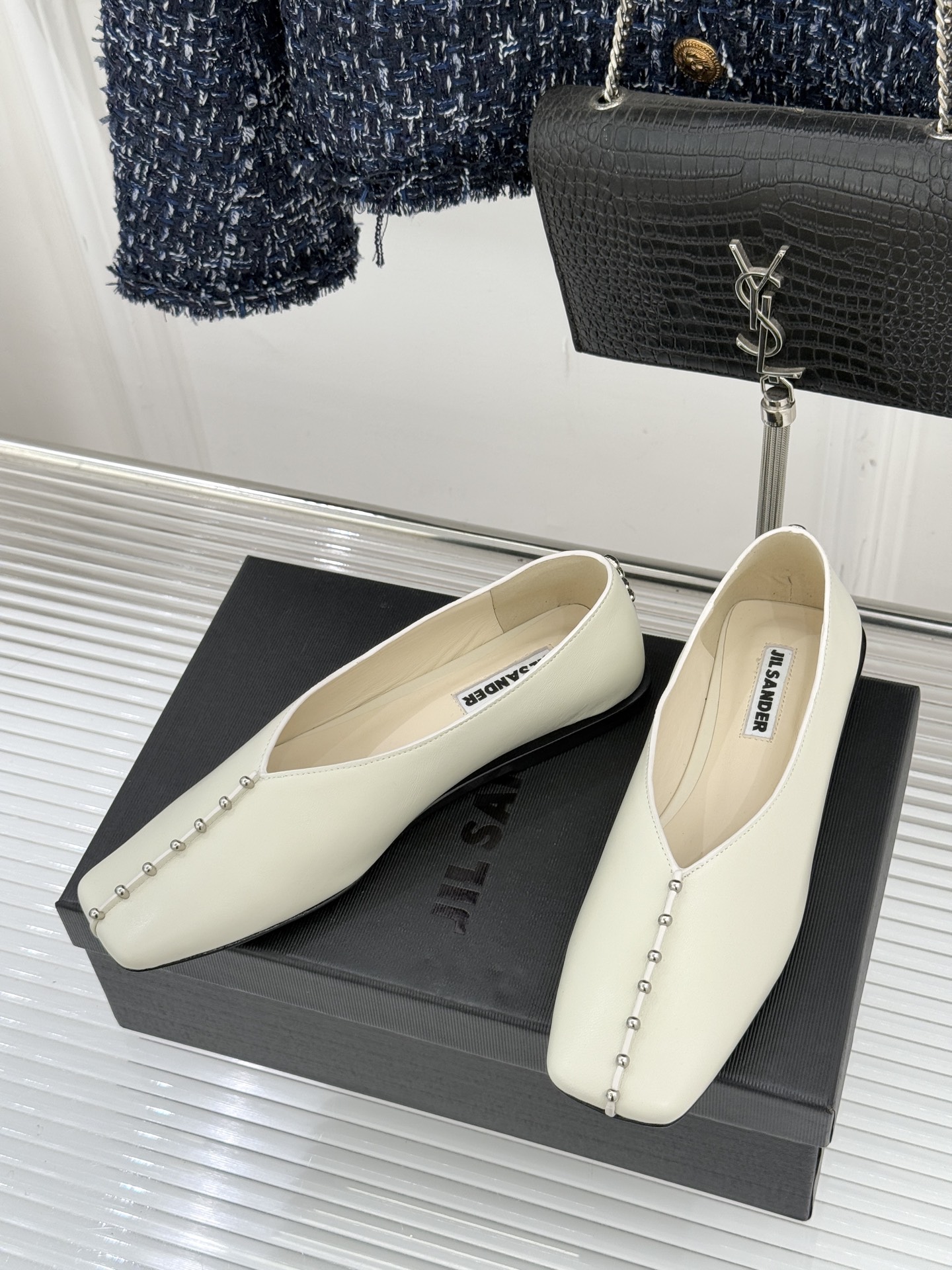 Jil Sander/吉尔桑达经典方头编织方头平底女巫芭蕾舞玛丽珍鞋以“少即是多”的品牌哲思为骨将复古与